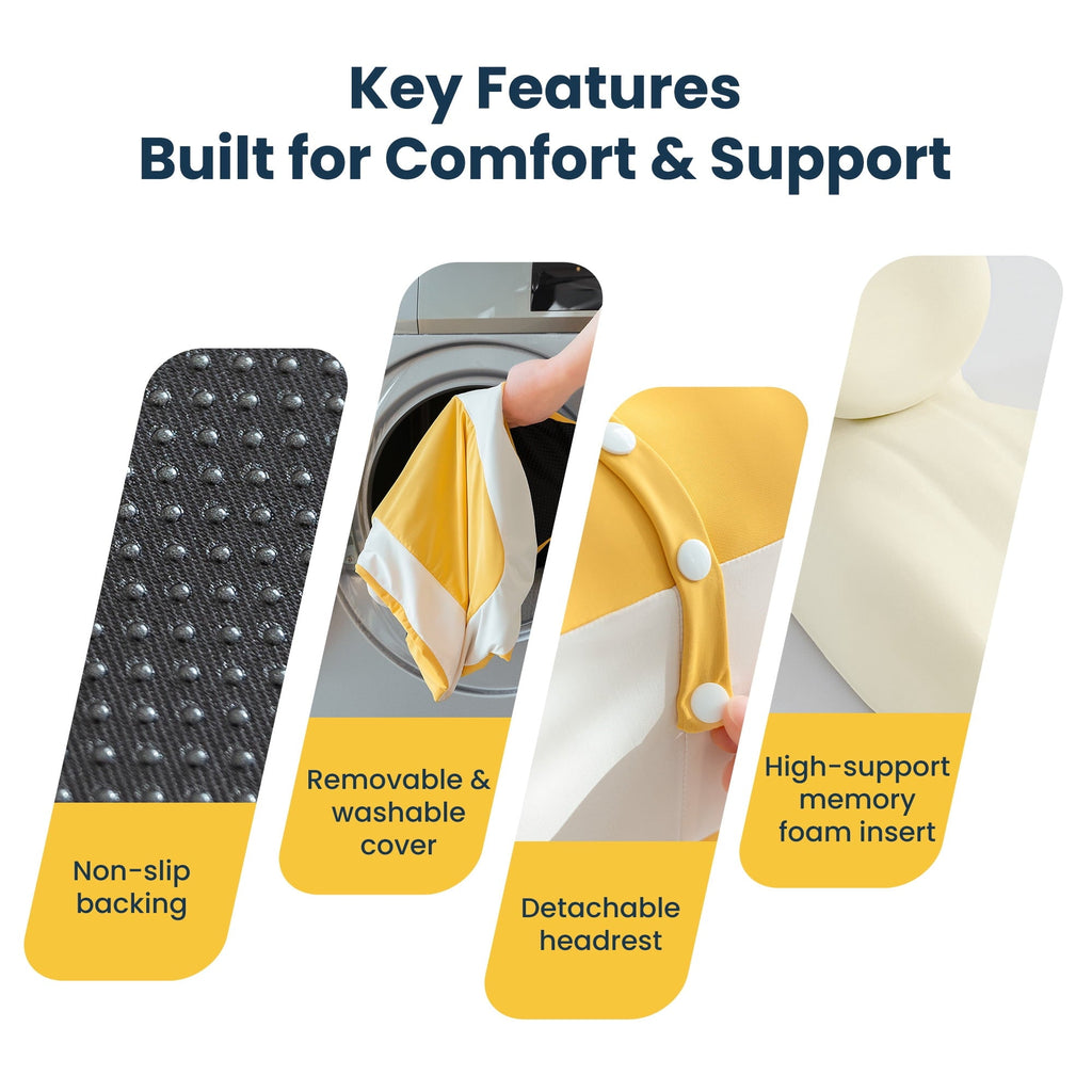 Decorative Plump Memory Foam Reading Pillow, Multi-Position Support Bed Pillow for Petite Adults, Reading Tools, Fun Couple Pillows Pr... - Hotel Quality Plush Sleeping Pillows Detail