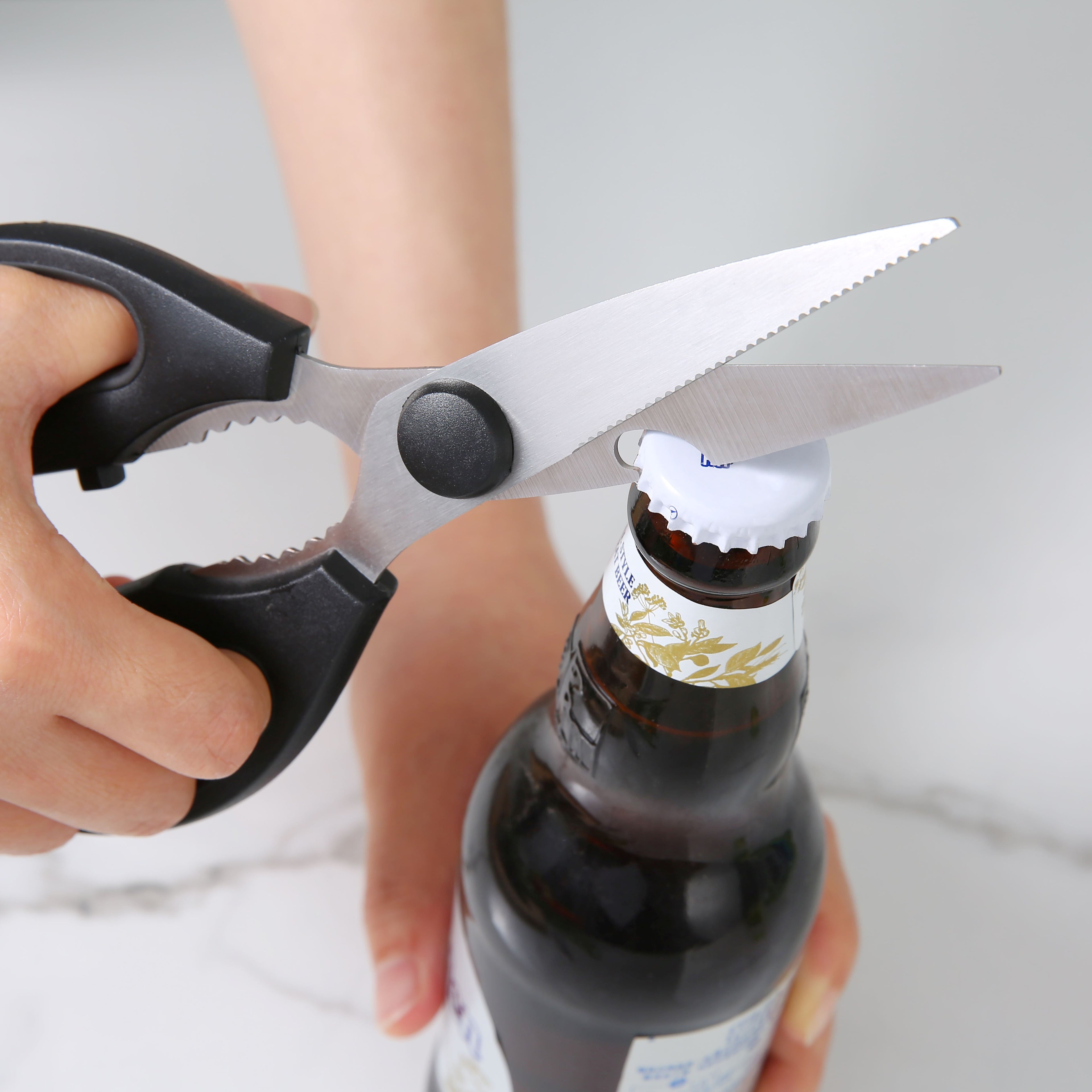 Time-Saving Stainless Steel Multi-Purpose Kitchen Shears with Grip 1 Each - Kitchen Gadget Tool for Quick Food Prep Detail