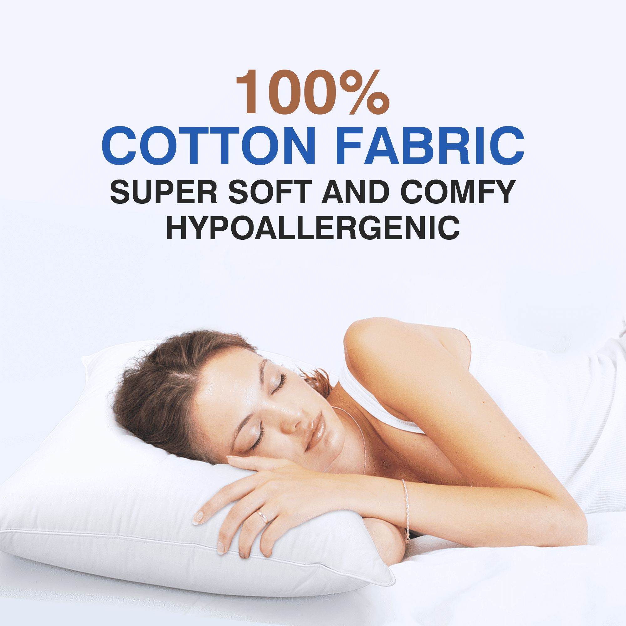 Orthopedic Support Goose Feather and Down Pillows Queen Size Set of 2 Luxury Hotel Bed Pillows with Cotton Cover - Ergonomic Memory Foam Pillow for Neck Pain Support Detail