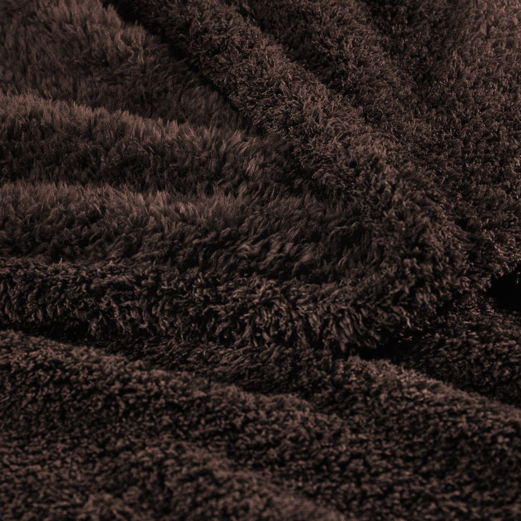 Cozy Fleece Fuzzy Fleece Throw Blanket for Couch Sofa, Lightweight Fluffy Solid Velvet Blanket, 50x60 Inches, Coffee - Lightweight Plush Warm Blanket for All Seasons Detail