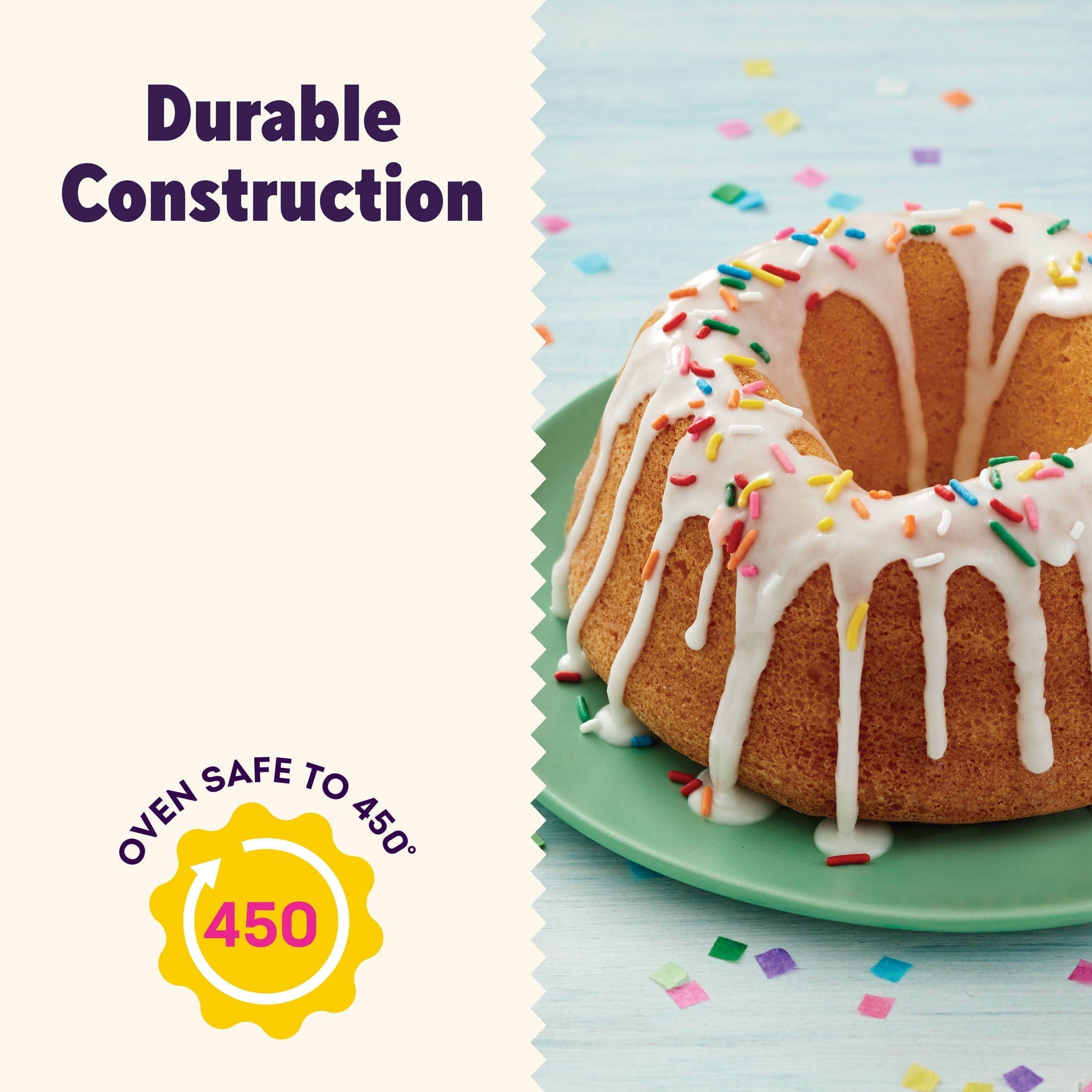Ergonomic Manual Everyday Non-Stick Bundt Cake Pan 9.51" Fluted Tube Baking Pan, Packaging May Vary - Premium Stainless Steel Garlic Presser & Peeler Detail