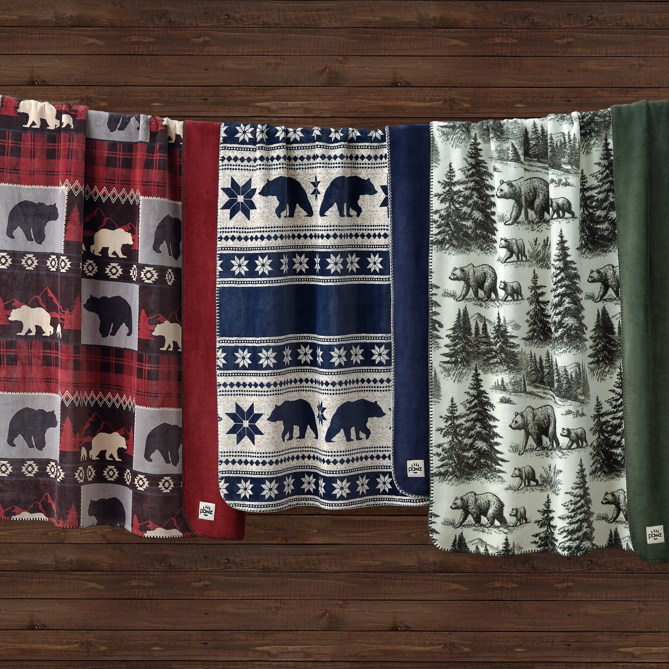Super Soft Flannel Plush Oversized Throw Blanket for Couch or Bed, Soft Flannel Fleece, Green Pine Trees, 50"x72" - Super Soft Reversible Sherpa Flannel Blanket Detail