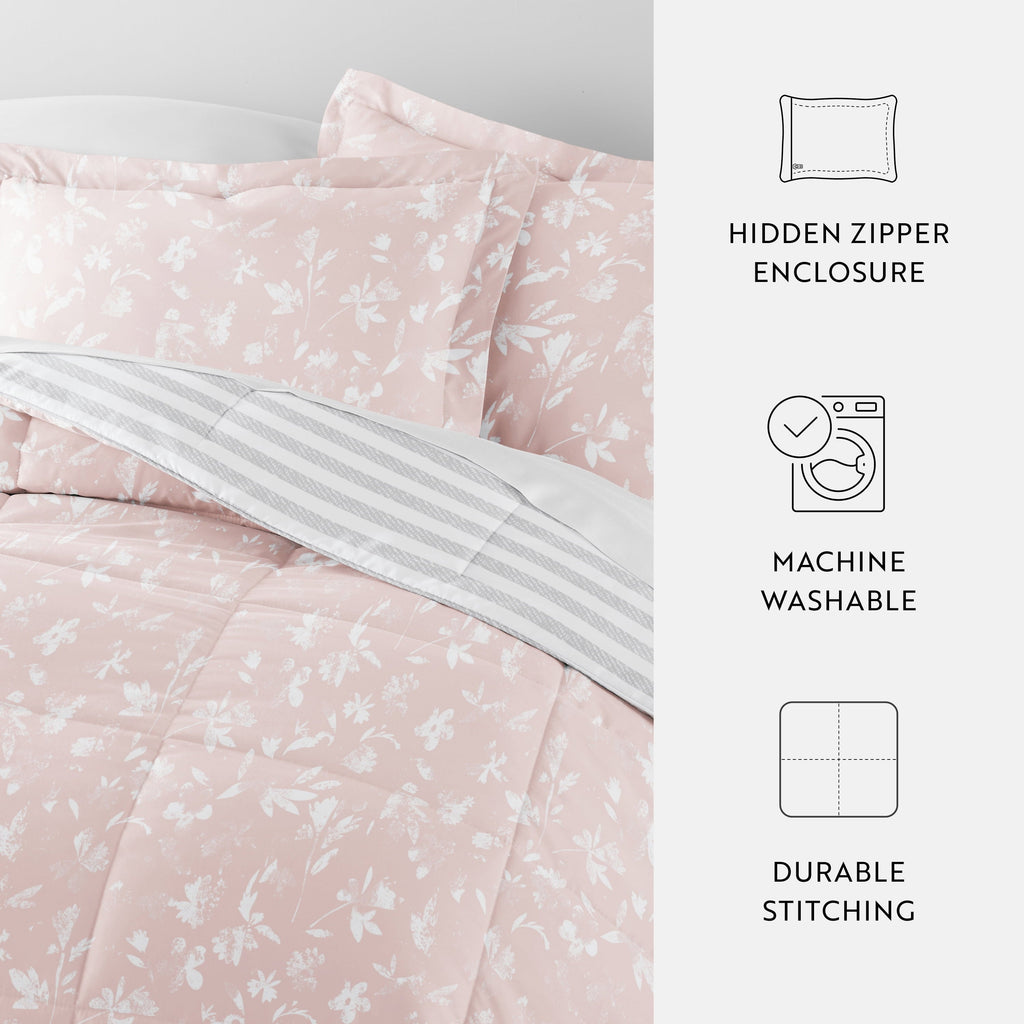 All-Season All Season Ultra Soft Comforter Set Lightweight Bedding in Pressed Flowers for Full/Queen Size - Hypoallergenic Ultra-Fluffy Quilt for Winter Detail