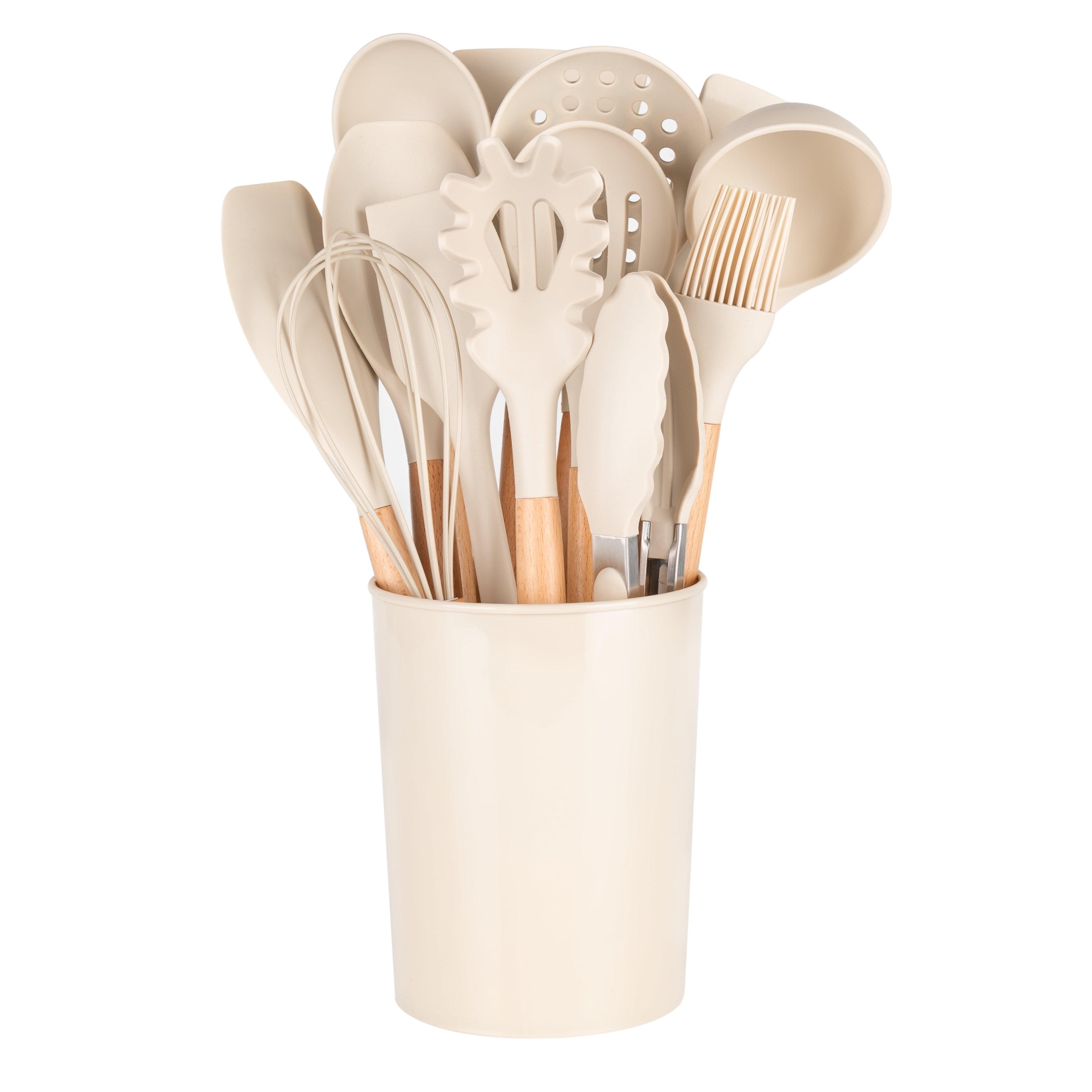 Non-Stick Safe 14pcs Cooking Utensil Set with Caddy - Premium Stainless Steel Cooking Utensil for Non-Stick Pots Detail