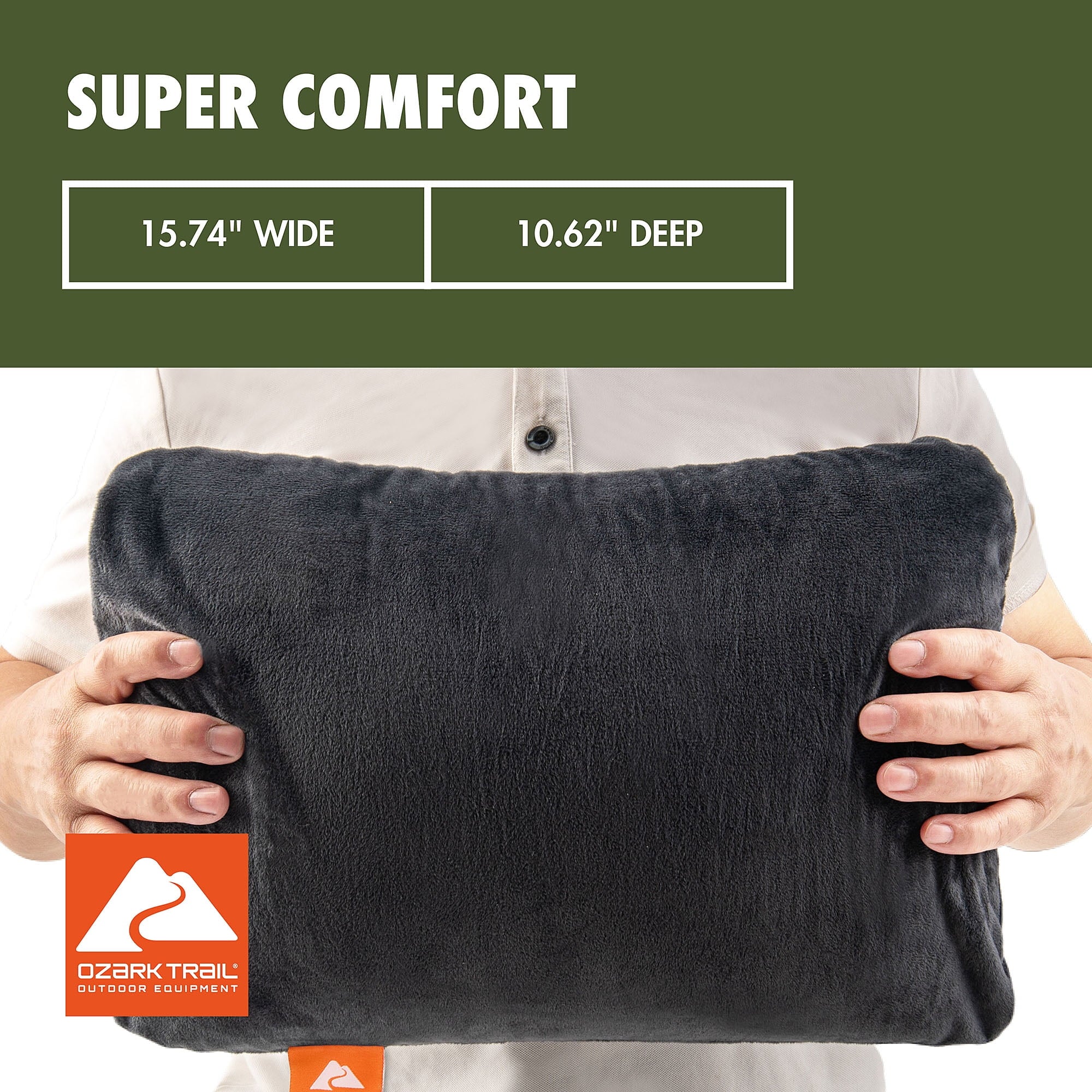 Orthopedic Support Dark Grey Memory Foam Camping Pillow for Adults - Ergonomic Memory Foam Pillow for Neck Pain Support Detail