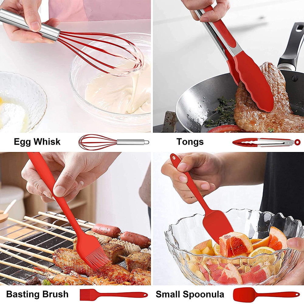 Heavy Duty 14 Pcs Cooking Utensils Set with Holder, Heat Resistant Silicone Kitchen Cookware Utensils Set, Kitchen Cooking Tools... - Professional Kitchen Tool for Culinary Enthusiasts Detail