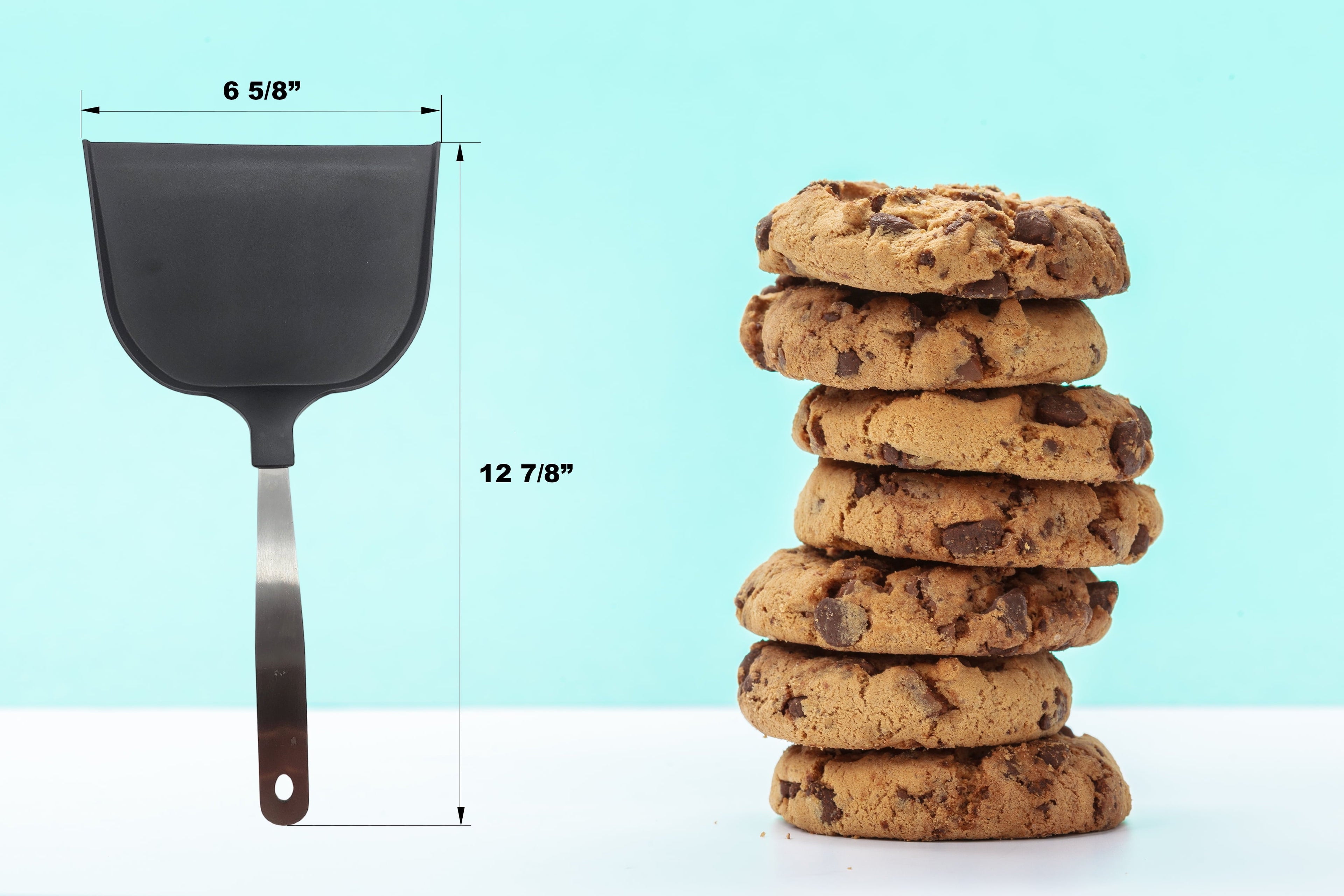 Heavy Duty Jumbo Baking 12.8 in Stainless Steel Nylon Kitchen Spatula - Multi-Purpose Hand Tool for Daily Meal Prep Detail
