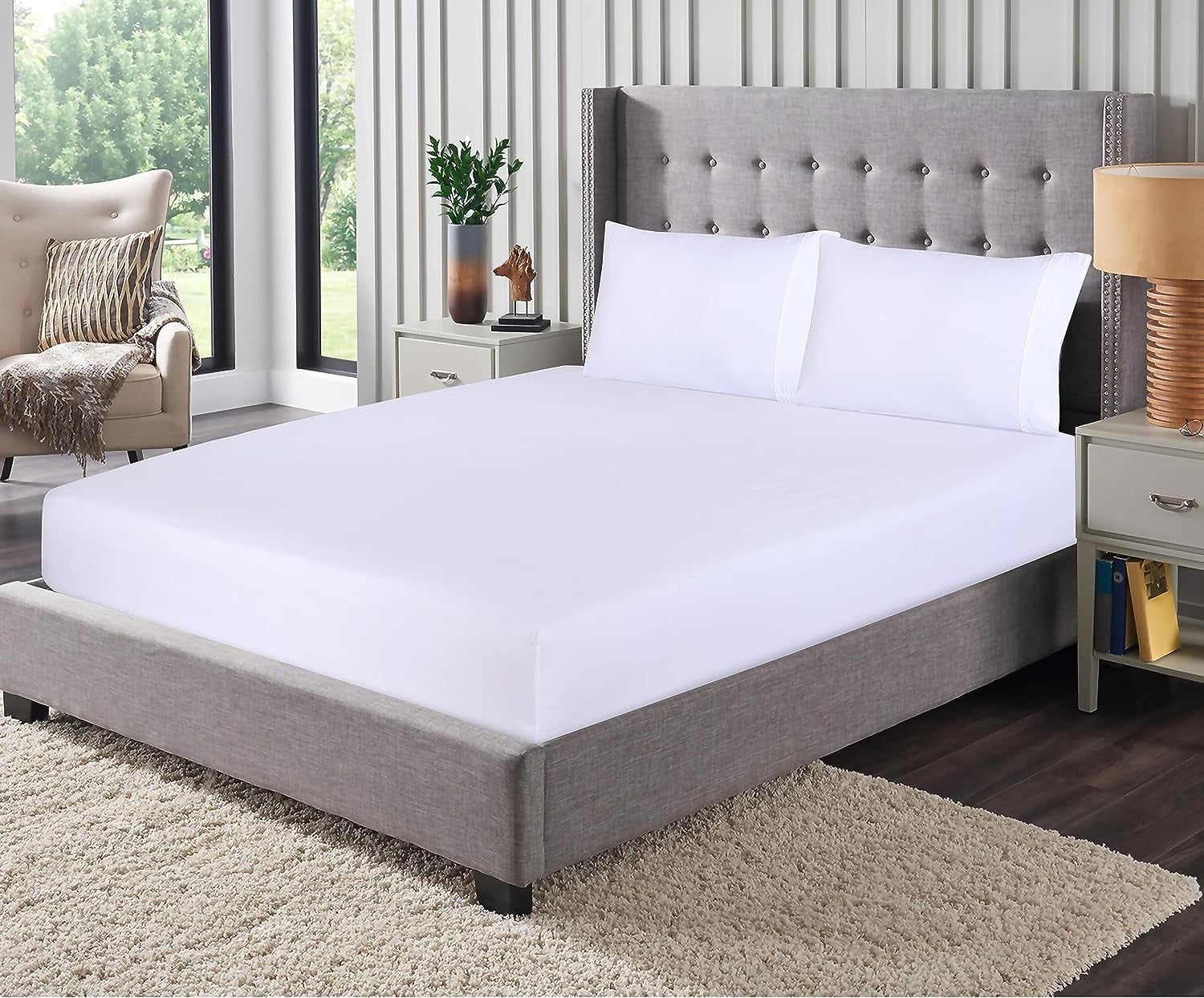 Wrinkle-Resistant Set - Luxurious Silky Soft Microfiber Bedding - Cozy & Comfy - 15 inch Deep Pocket (Fits up to 17") Hotel Bed - 4 Pcs... - Luxury Bed Sheet Set with Deep Pockets Detail