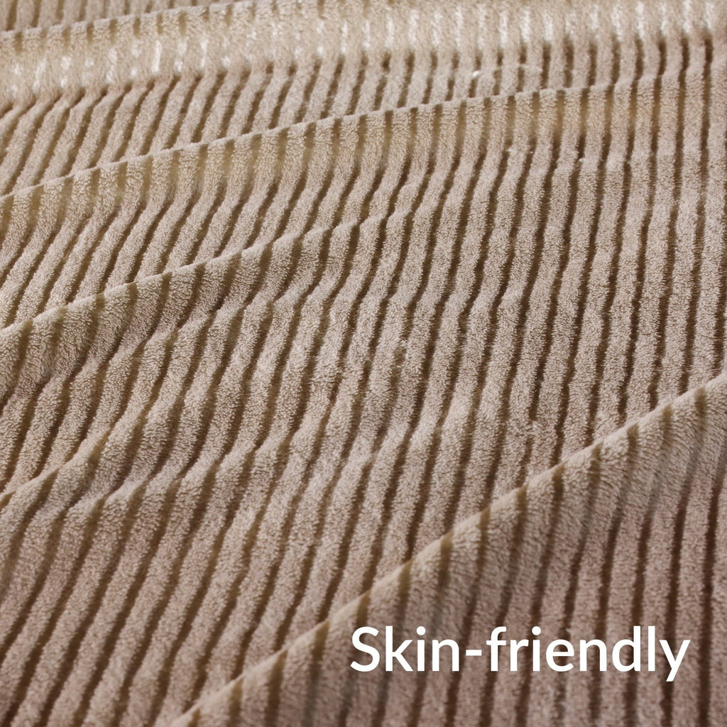 Reversible Sherpa Soft Throw Blanket, 50"x60", Camel - Luxury Knitted Decorative Throw Blanket with Fringes Detail