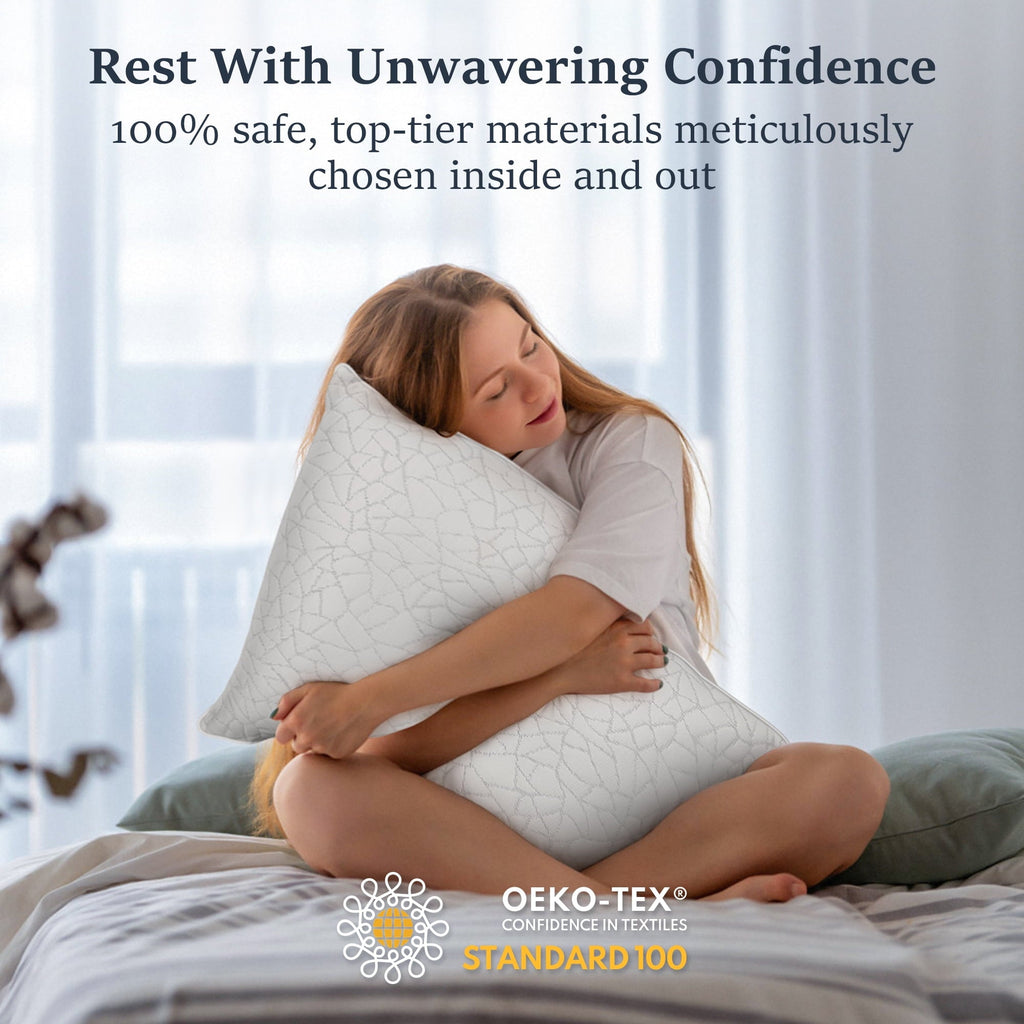 Orthopedic Support Queen Size Bed Pillows 1-Pack,2.2lb High Quality Down Alternative Filled,3D Breathable Cover,Hotel Collection Pillows... - Hotel Quality Plush Sleeping Pillows Detail