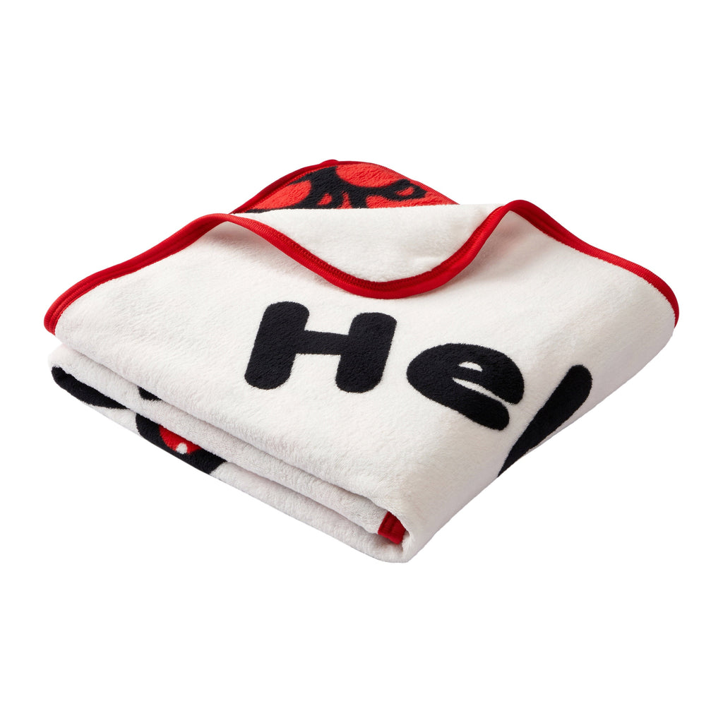 Reversible Sherpa Kids Red White Print Fleece Throw Blanket, 46 x 60 - Super Soft Reversible Sherpa Flannel Blanket Detail