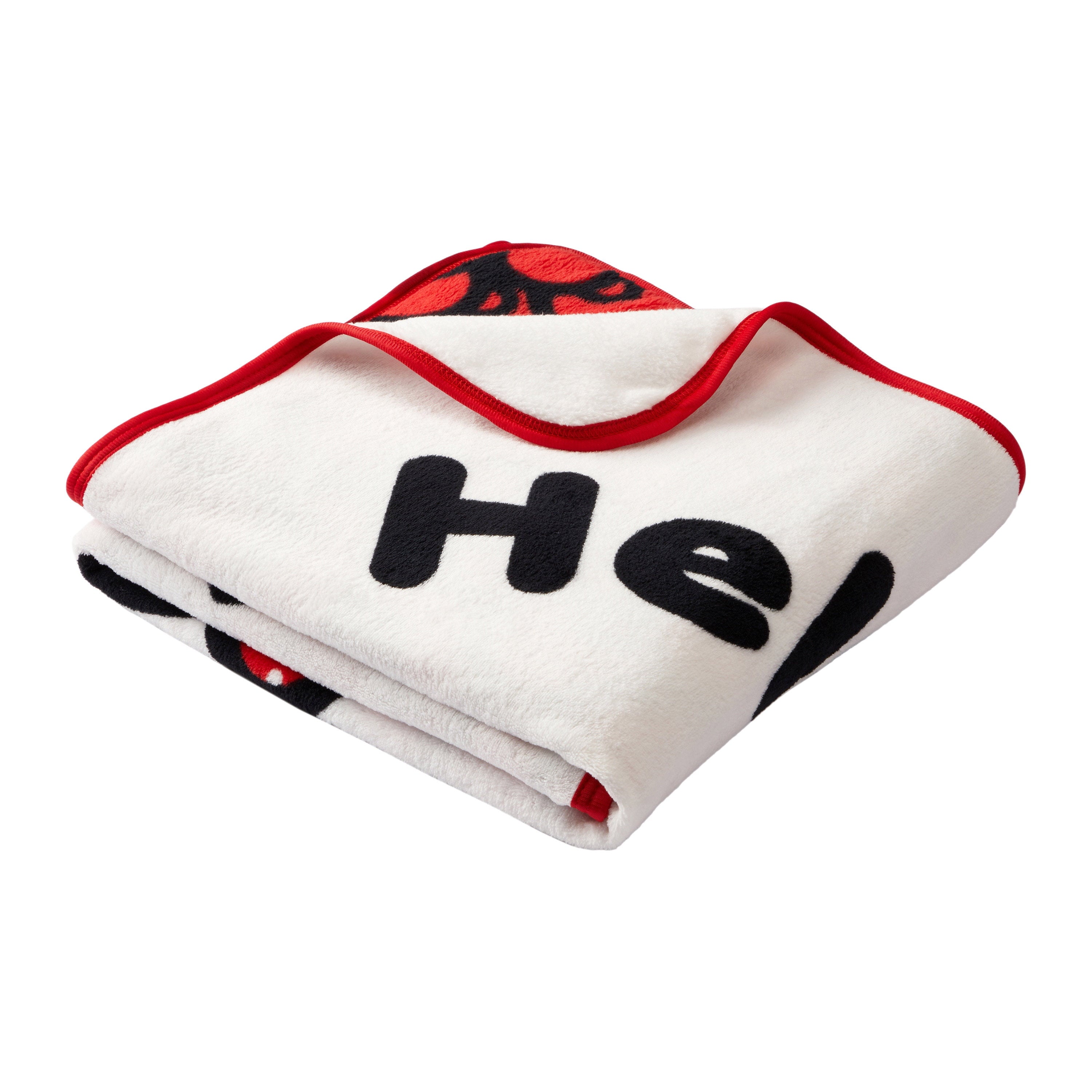 Reversible Sherpa Kids Red White Print Fleece Throw Blanket, 46 x 60 - Super Soft Reversible Sherpa Flannel Blanket Detail