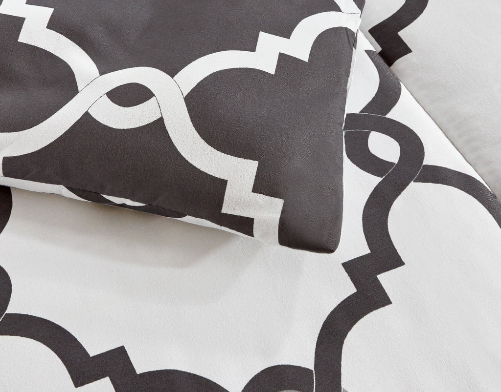 All-Season 4 Piece Geometric Twin Comforter Set - Polyester Filling Reversible Washable Comforter Set - Hypoallergenic Ultra-Fluffy Quilt for Winter Detail