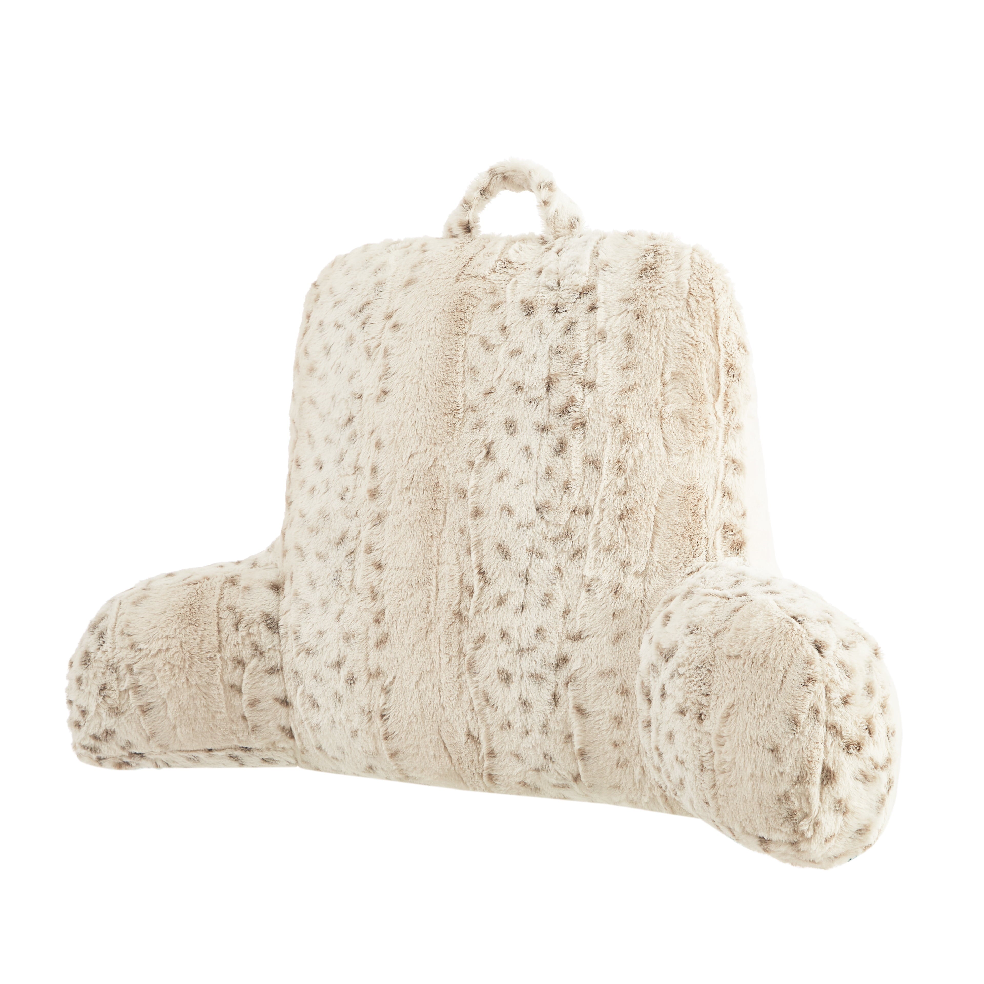 Ergonomic Memory Foam Faux Fur Backrest Pillow for Adults, 23"x 30" Snow Leopard - Ergonomic Memory Foam Pillow for Neck Pain Support Detail