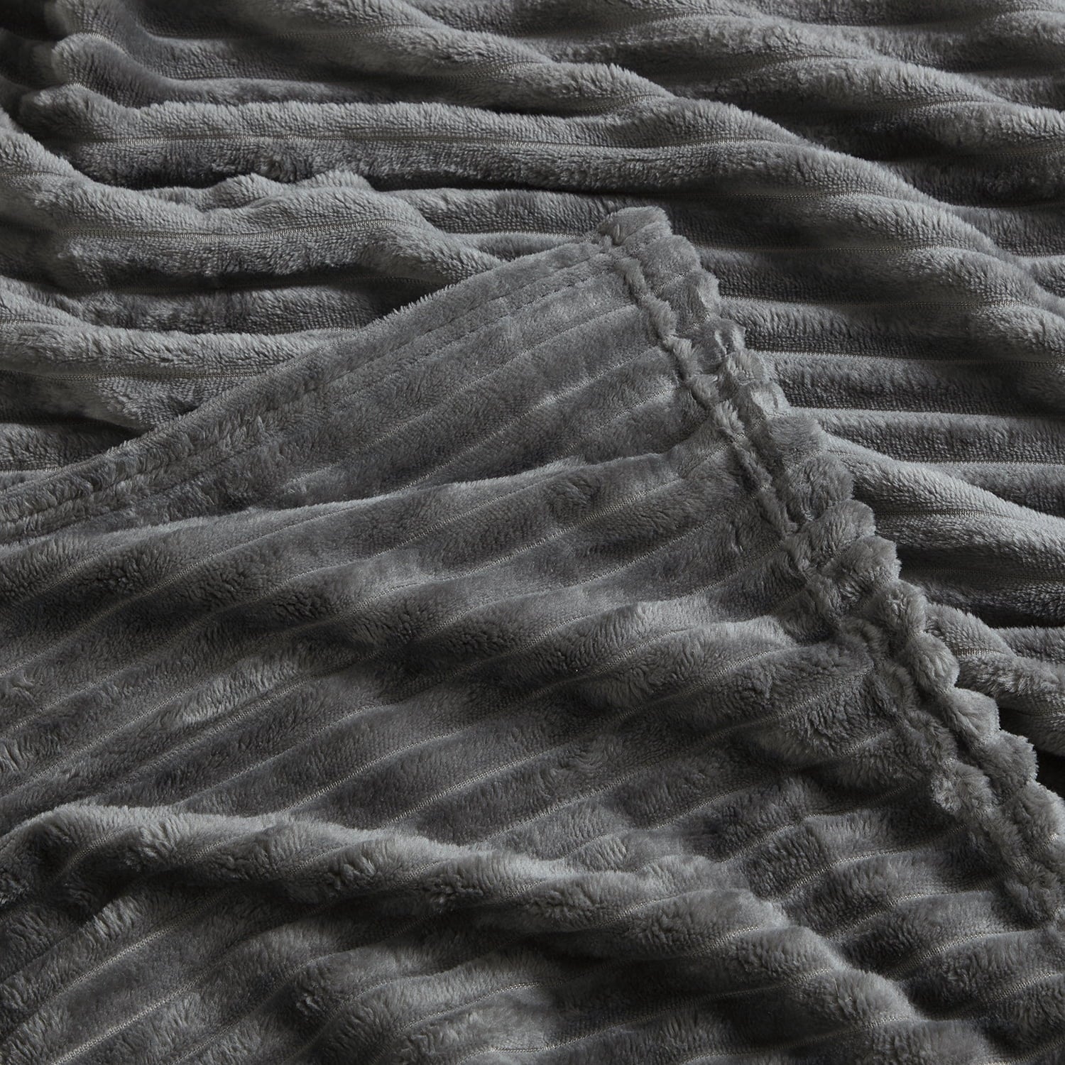 Cozy Fleece Cut Plush Fleece Blanket, Soft Lightweight Fuzzy Luxury Throw Size Bed Blankets for Bed, Throw, Gray - Luxury Knitted Decorative Throw Blanket with Fringes Detail