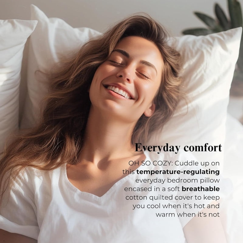 Ergonomic Memory Foam 100% Organic Cotton Pillow with Organic Cotton Cover - GOTS CERTIFIED - Adjustable Loft, Head Neck Pain Relief, Back ... - Decorative Throw Pillow Cushion for Sofa & Bed Detail