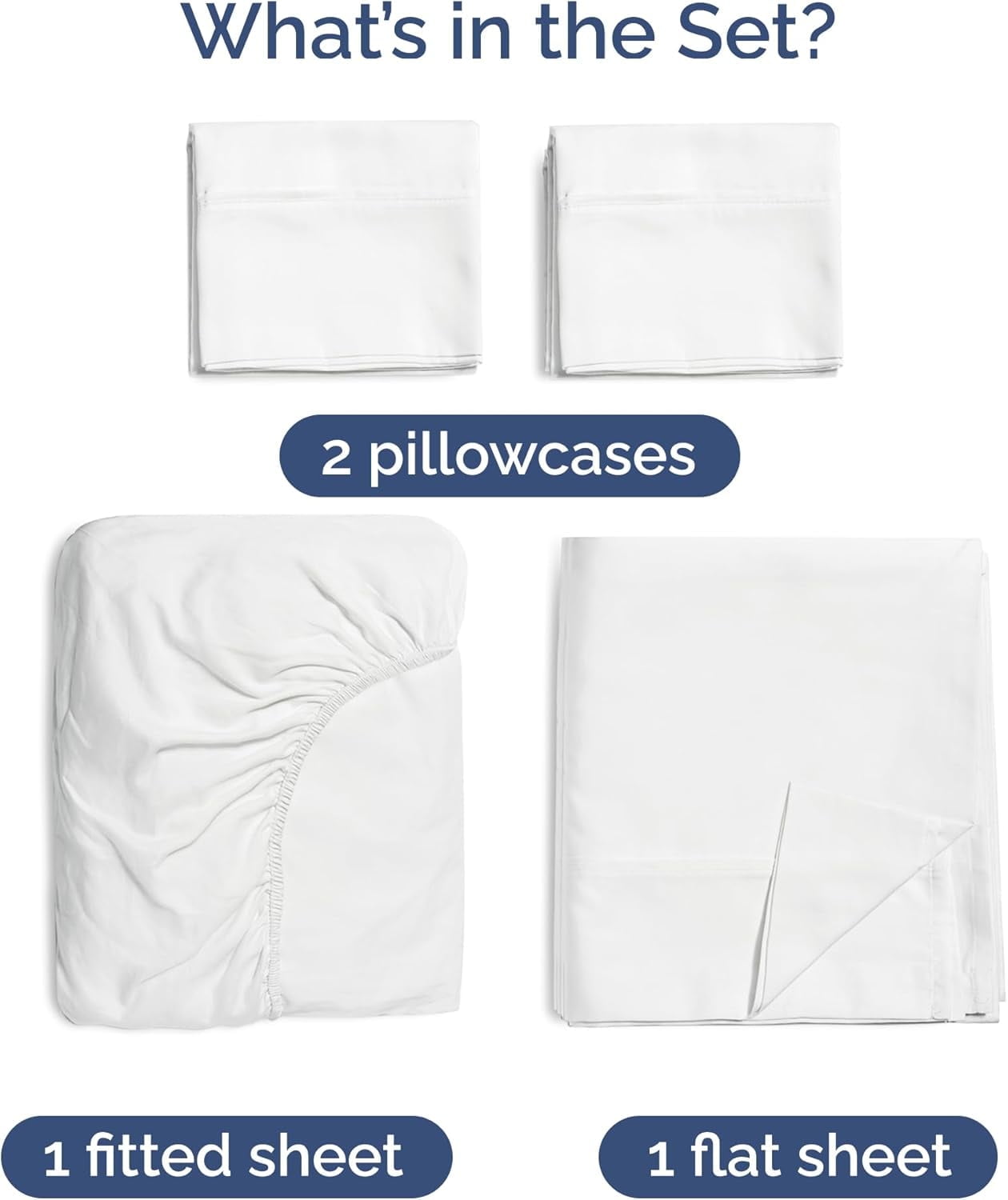 Wrinkle-Resistant 4-Piece Luxury Bamboo Cooling Sheet Set - Queen Size 100% Bamboo Derived Rayon Premium Bed Sheets, White - Cooling Hotel Quality Bedding Sheets and Pillowcases Detail