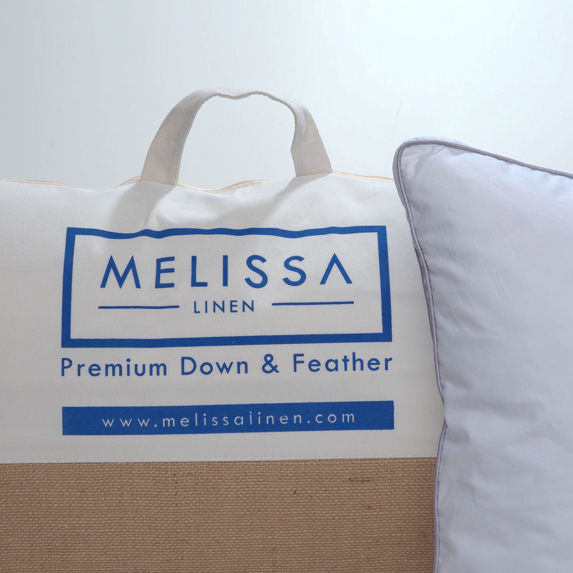 Orthopedic Support Linen Premium Goose Down Feather Pillow for Bed, Soft & Supportive, Standard Size, White - Decorative Throw Pillow Cushion for Sofa & Bed Detail