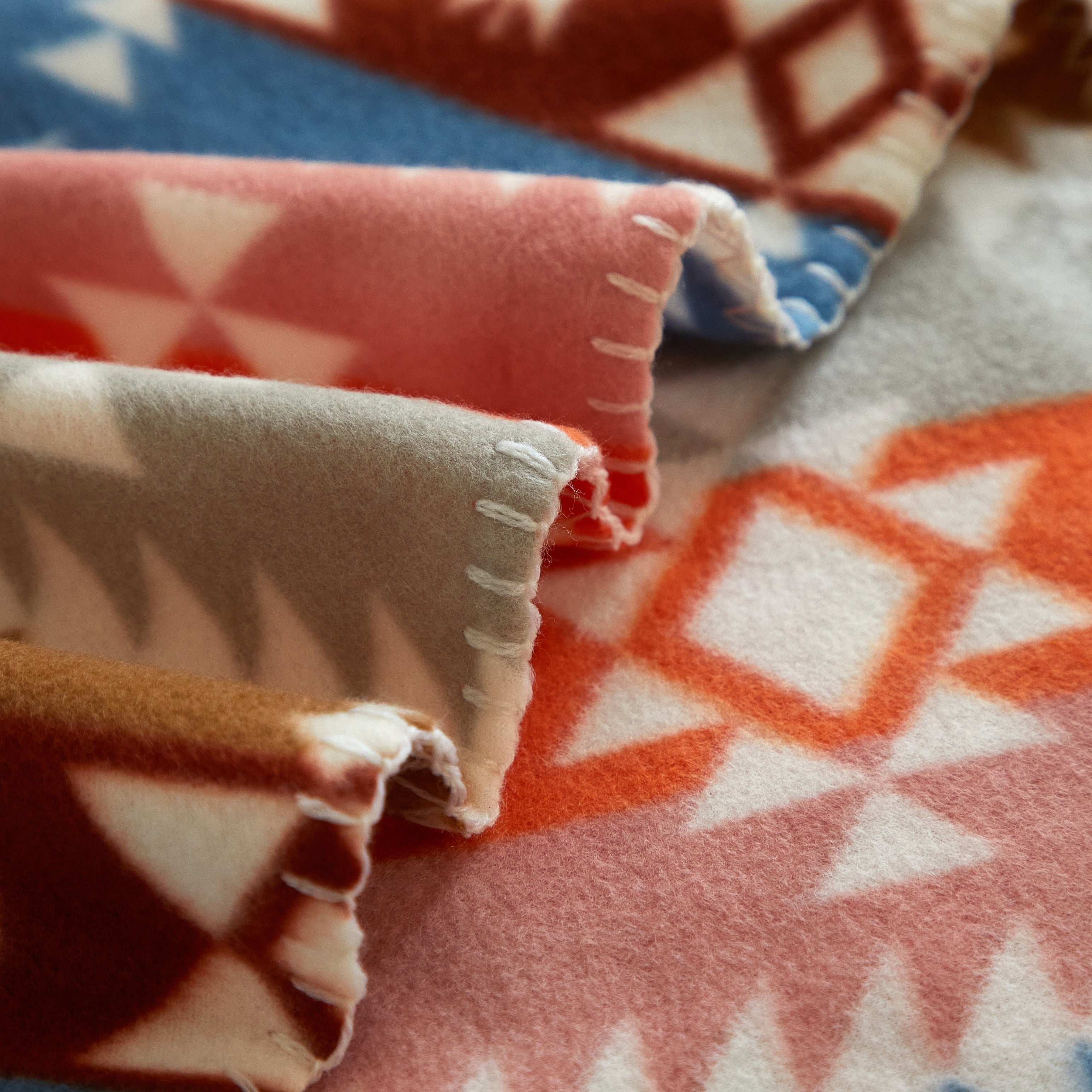 Reversible Sherpa Stripe Fleece Throw - Lightweight Plush Warm Blanket for All Seasons Detail