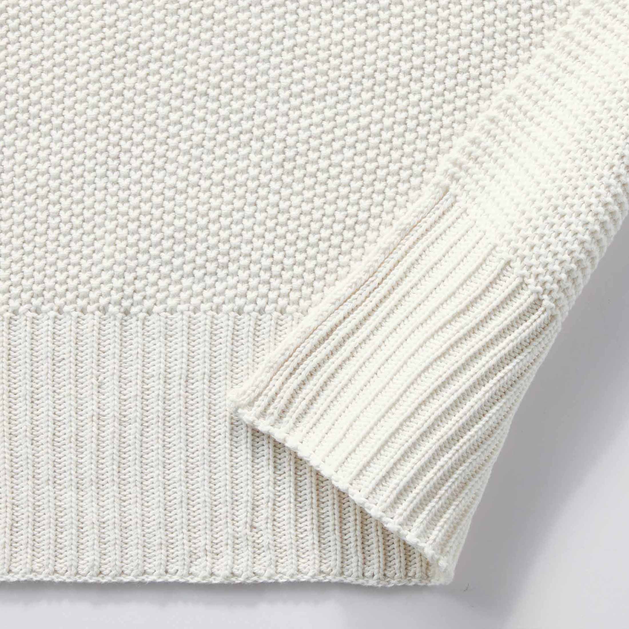 Reversible Sherpa Chunky Knit Papyrus Throw, Cotton-Blend, 50"x60", 2.3 lb, All Ages - Cozy Fleece Throw Blanket for Couch & Bed Detail