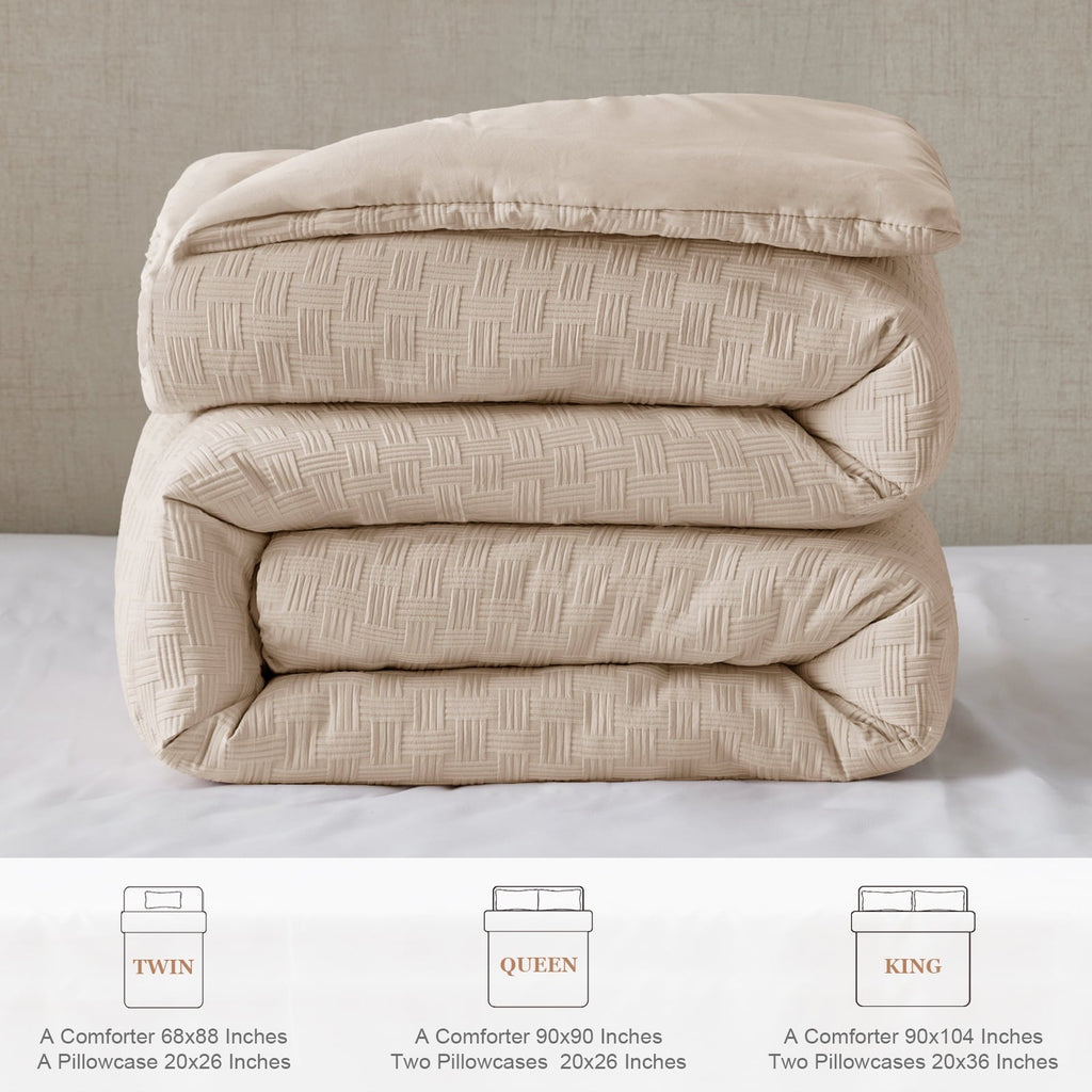 Hypoallergenic Cloud 3-Piece Jacquard Braid Ultra Soft King Comforter Set, Luxury Reversible Microfiber Oversized Comforters Bedding Set w... - Cloud-Like Soft Lightweight Bed Comforter Detail