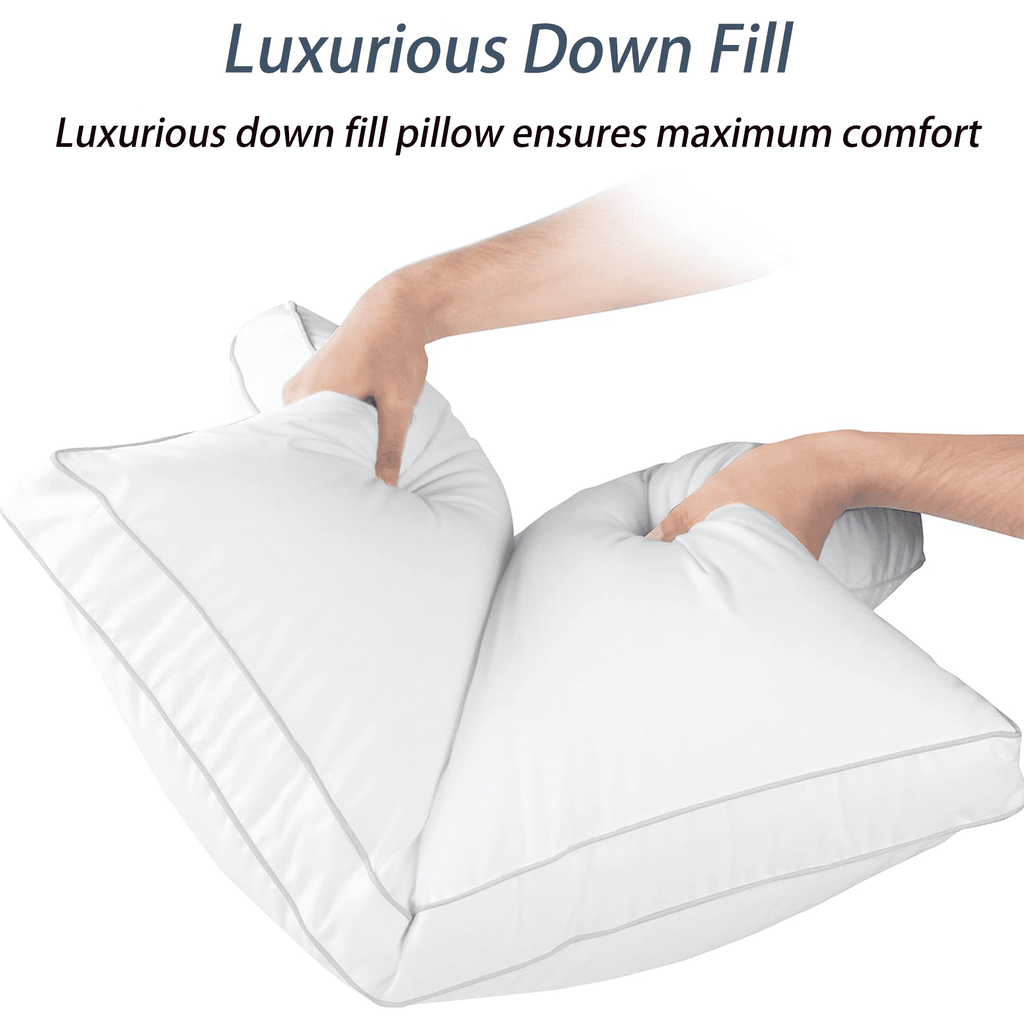 Orthopedic Support Goose Feather & Down Pillow King Size 20"x36" – Hotel Quality Bed Pillow for Sleeping, 100% Organic Cotton Cover, Hyp... - Ergonomic Memory Foam Pillow for Neck Pain Support Detail
