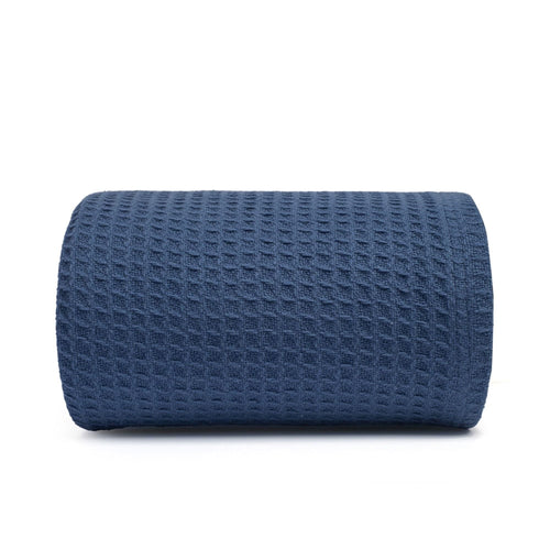 Cozy Fleece Twin Waffle Throw Blanket for Couch (68" x 92"), 100% Cotton Throw Blankets for Bed, Waffle Blanket for Bed (Navy) - Cozy Fleece Throw Blanket for Couch & Bed - Default Title