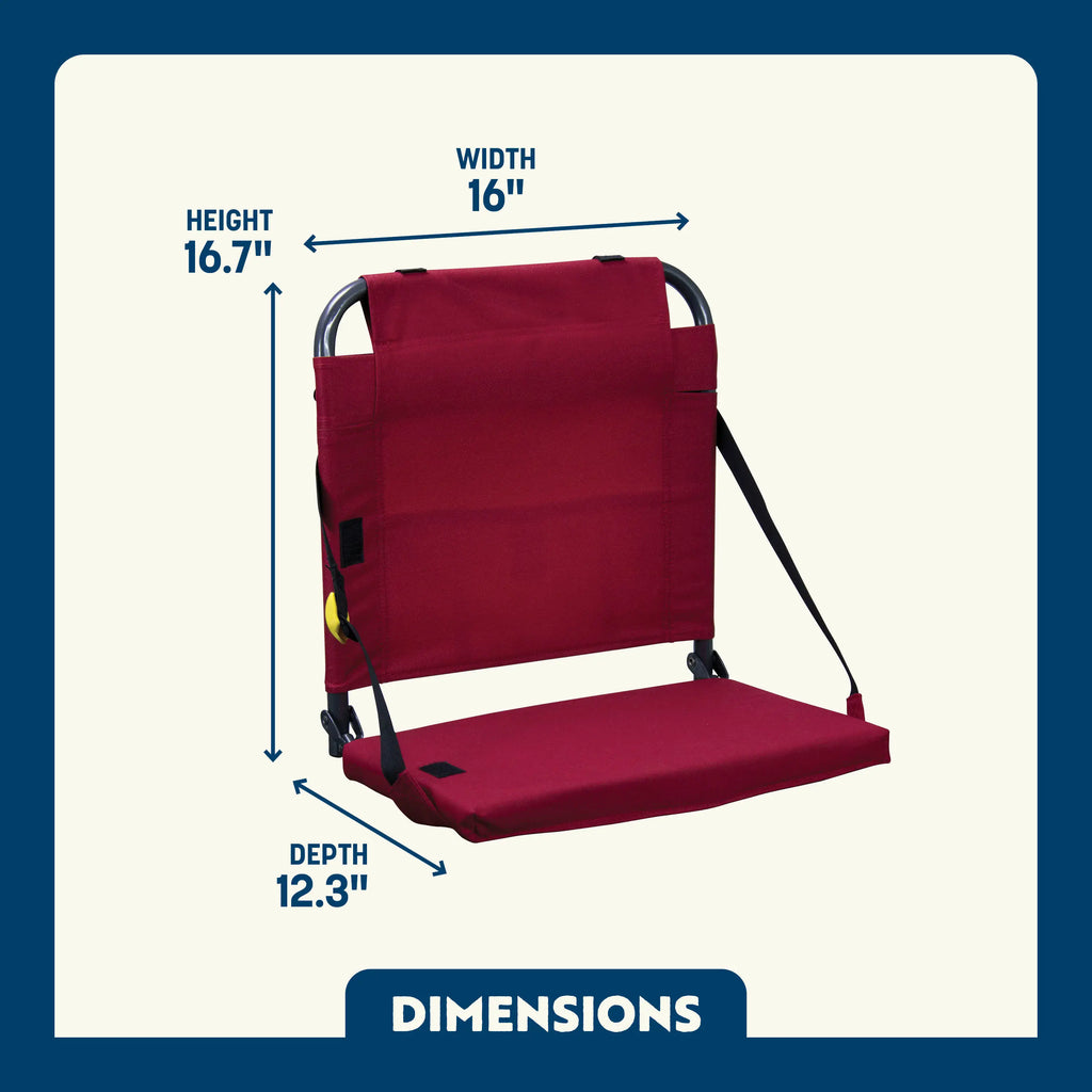 Ultra-Lightweight BleacherBack - Choice 696 - Grandstand Cushion Seat with Secure Under-Bench Hooks Detail