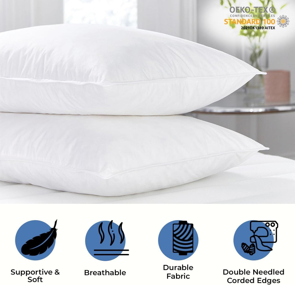 Hotel Collection Ryotei Economy Bulk Hotel Pillows 20"x26" Standard (Pack of 12) | Premium Cluster Fiber Fill | Soft Down Alternative ... - Hotel Quality Plush Sleeping Pillows Detail