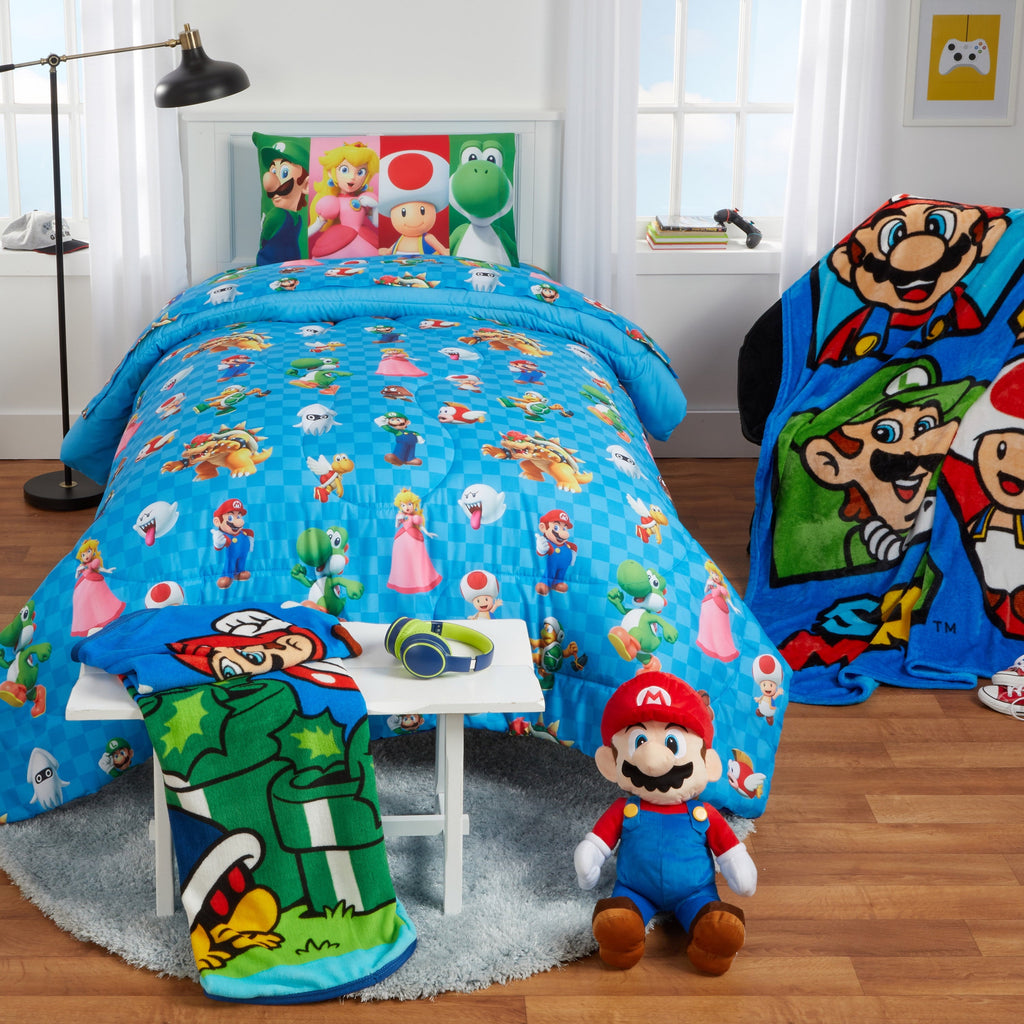 All-Season Kids Comforter and Pillowcase, 2-Piece Set, Twin/Full, Reversible - Luxurious Quilted Duvet Cover Set Detail