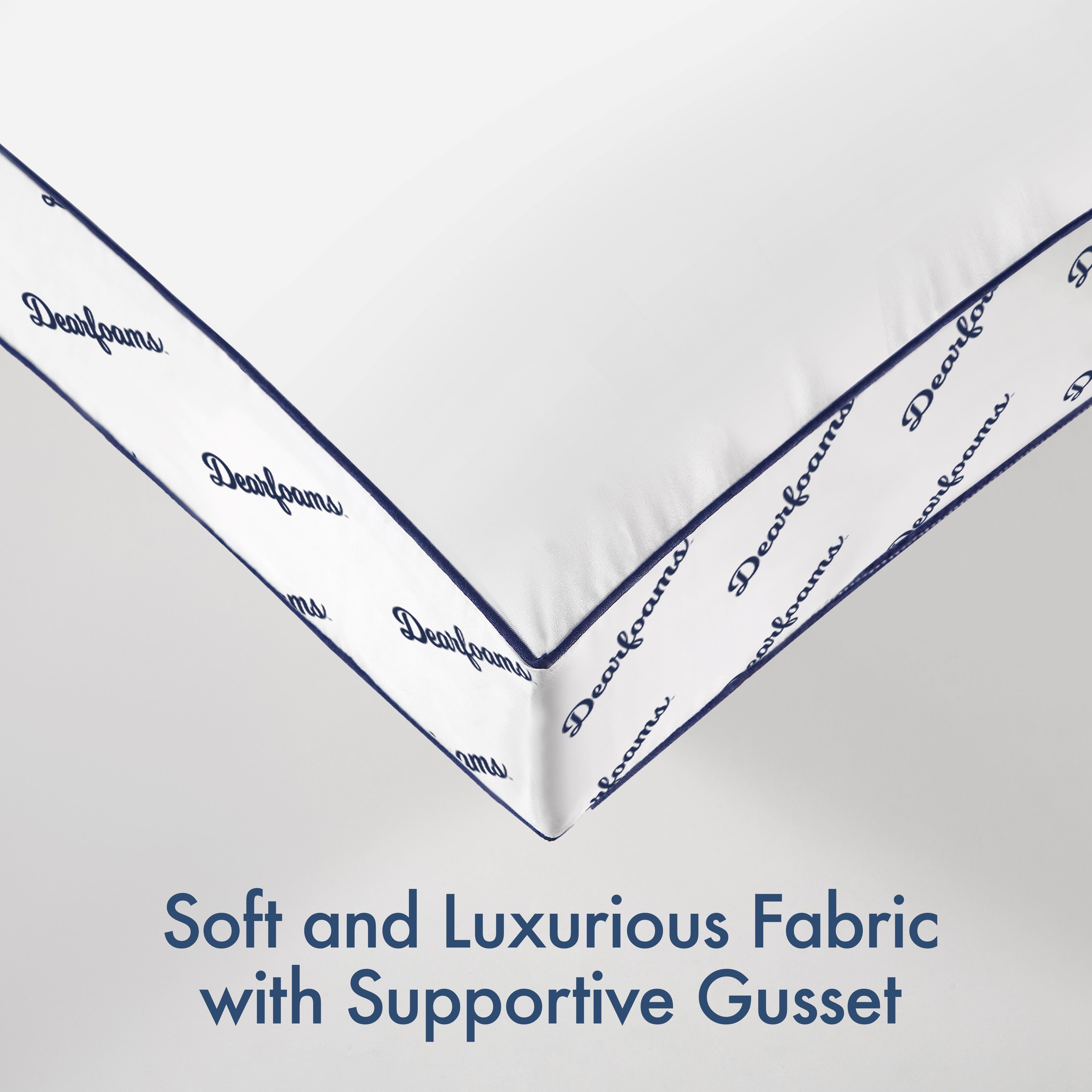 Hotel Collection Cozy Gusseted Bed Pillow Standard, White - Ergonomic Memory Foam Pillow for Neck Pain Support Detail