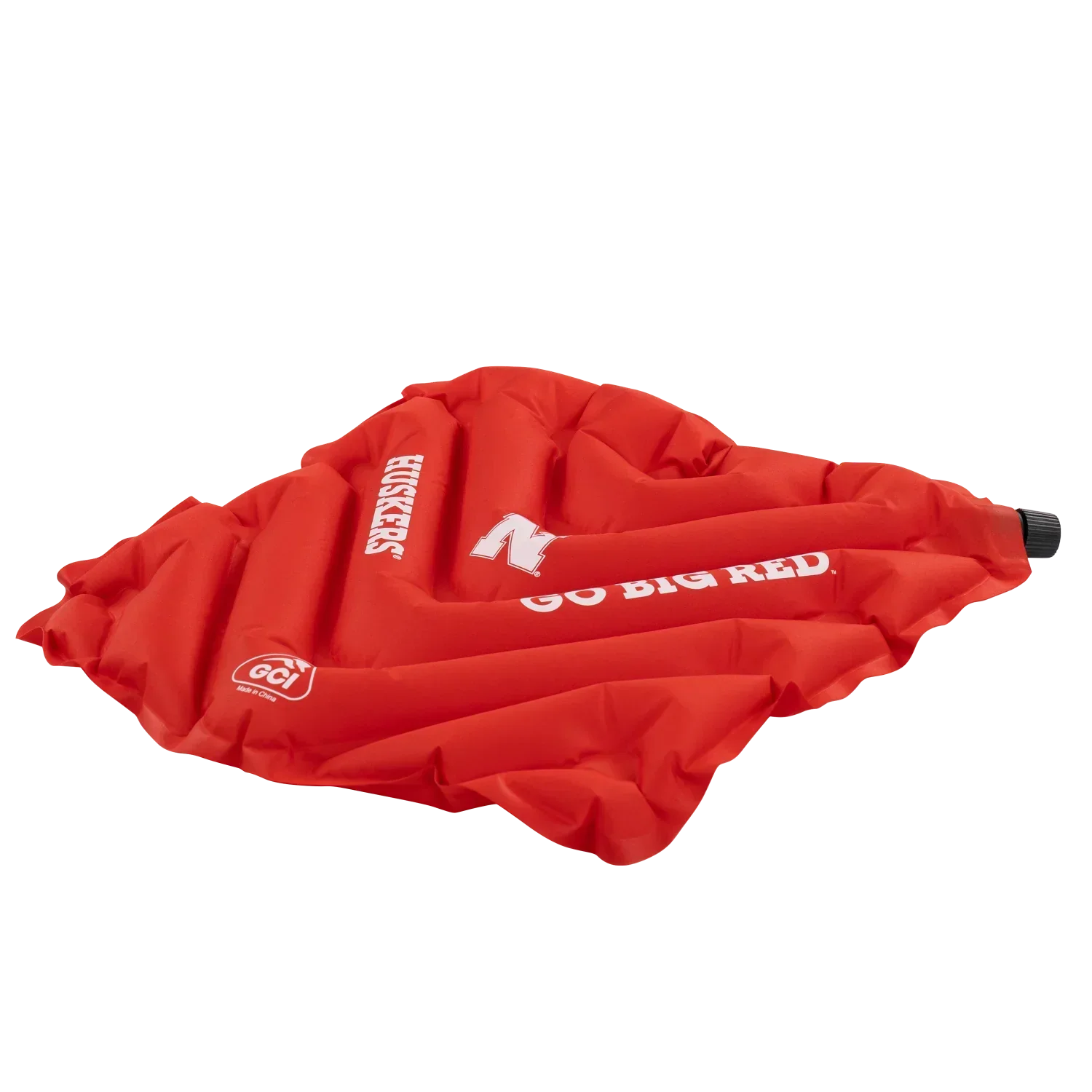 Compact Cushion College V Seat Inflatable Stadium Cushion - Nebraska Cornhuskers - Choice 277 - Grandstand Cushion Seat with Secure Under-Bench Hooks Detail