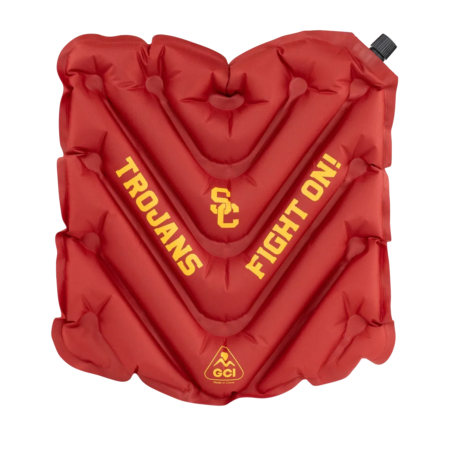 Compact Cushion College V Seat Inflatable Stadium Cushion - USC Trojans - Choice 523 - Lightweight Folding Bleacher Chair with Cushioning - Default Title