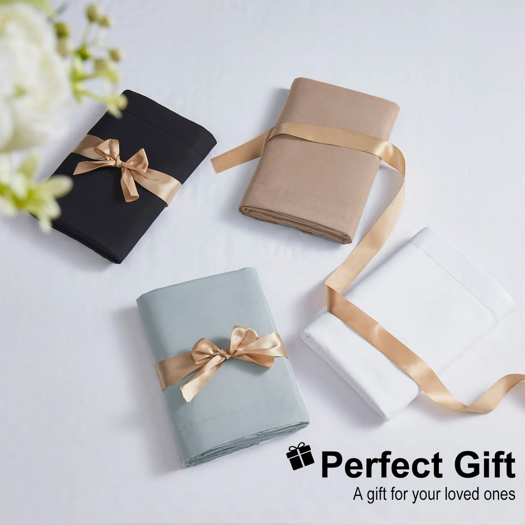 Premium Egyptian Cotton Sheets Set 4 Piece Queen/Full Size Sheet Set, Soft & Lightweight And Breathable ding Set, Fitted Sheet, Flat Sheet & ... - Premium Ultra-Soft Pillowcase Pair for Sleeping Detail