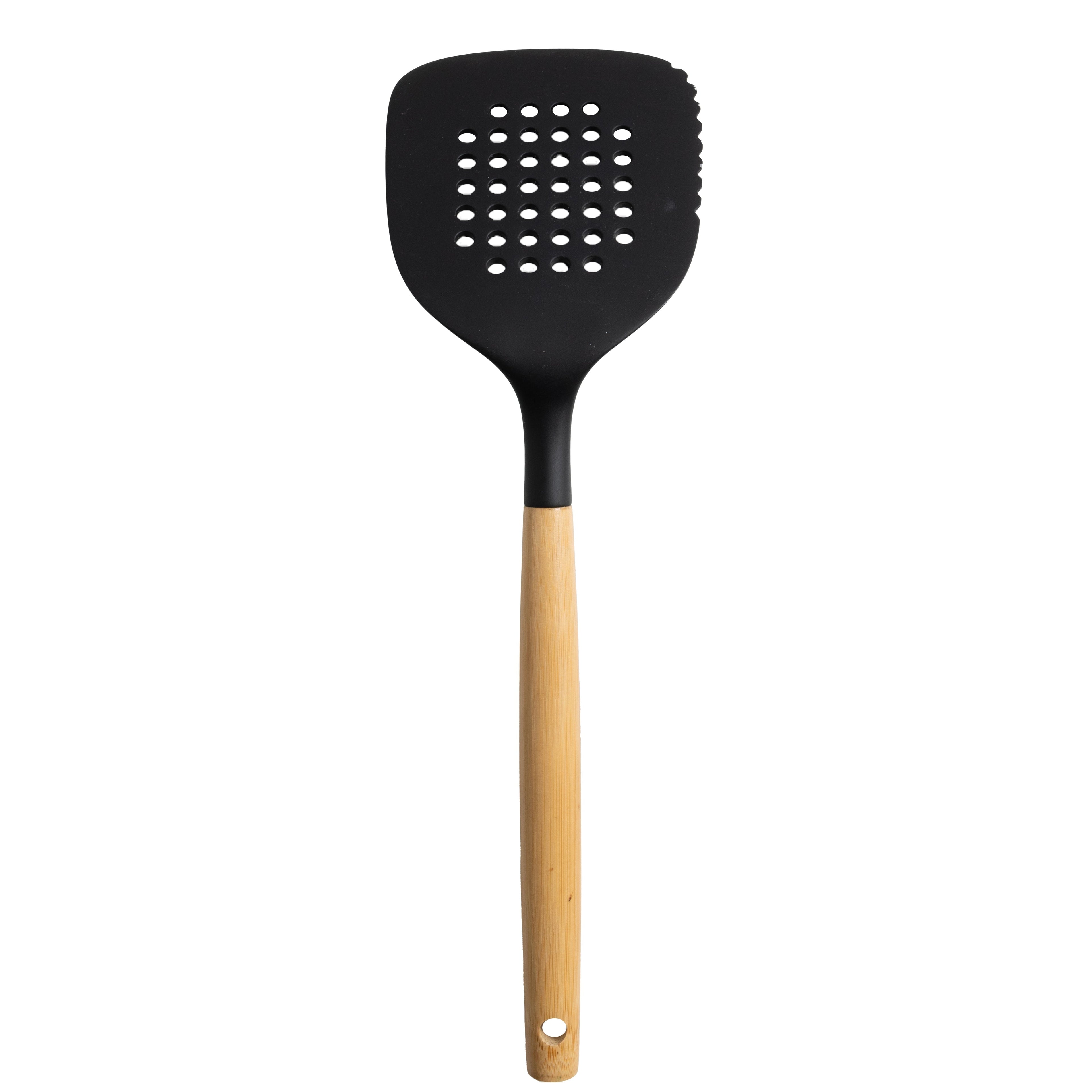 Professional Grade Kitchen and Cooking Utensil Turner, 13" L, Black - High-Precision Culinary Tool for Baking & Cooking Detail
