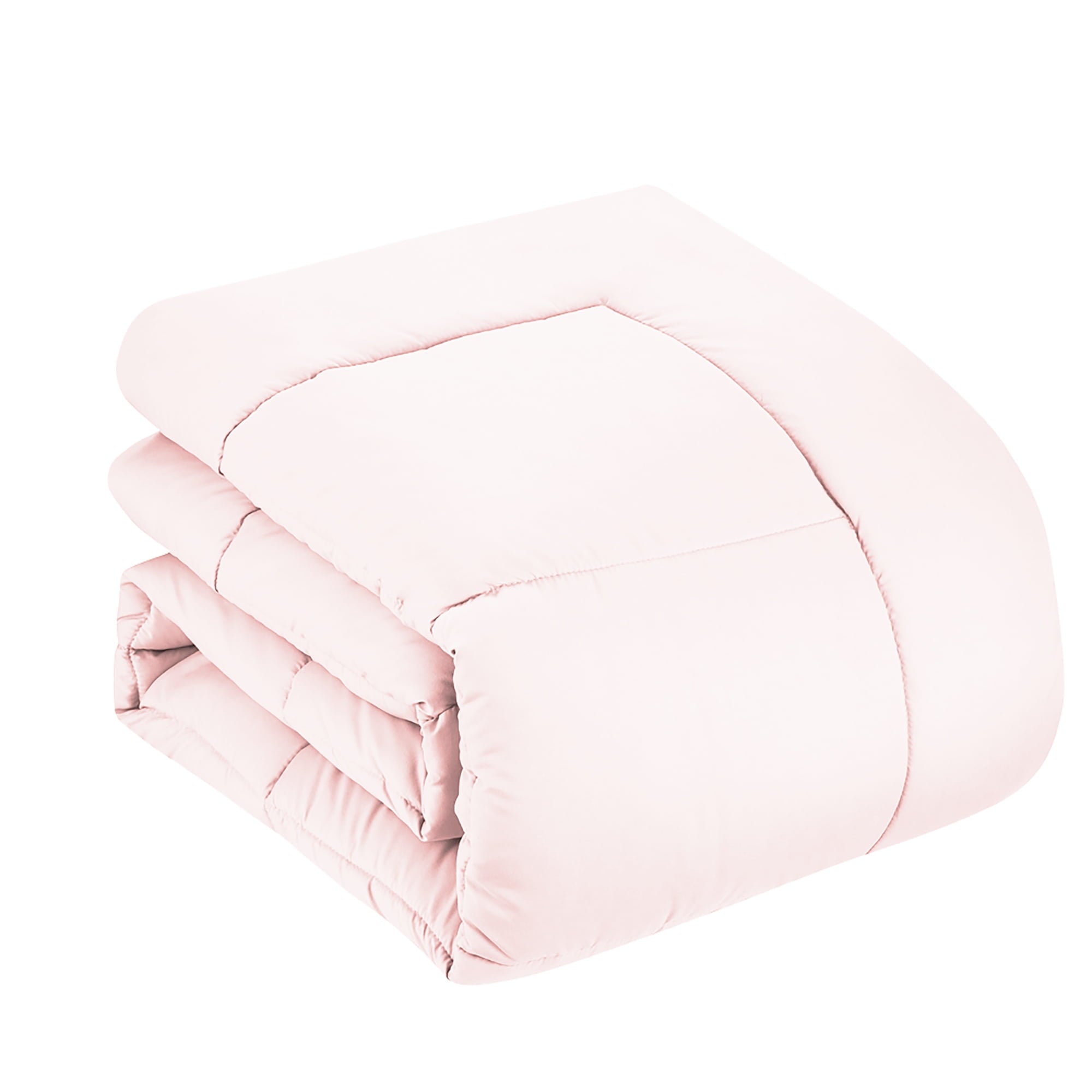 All-Season Supreme 7 Piece Bed-In-A-Bag All Season Solid Comforter & Sheet Set, Full, Pale Pink - Cloud-Like Soft Lightweight Bed Comforter Detail