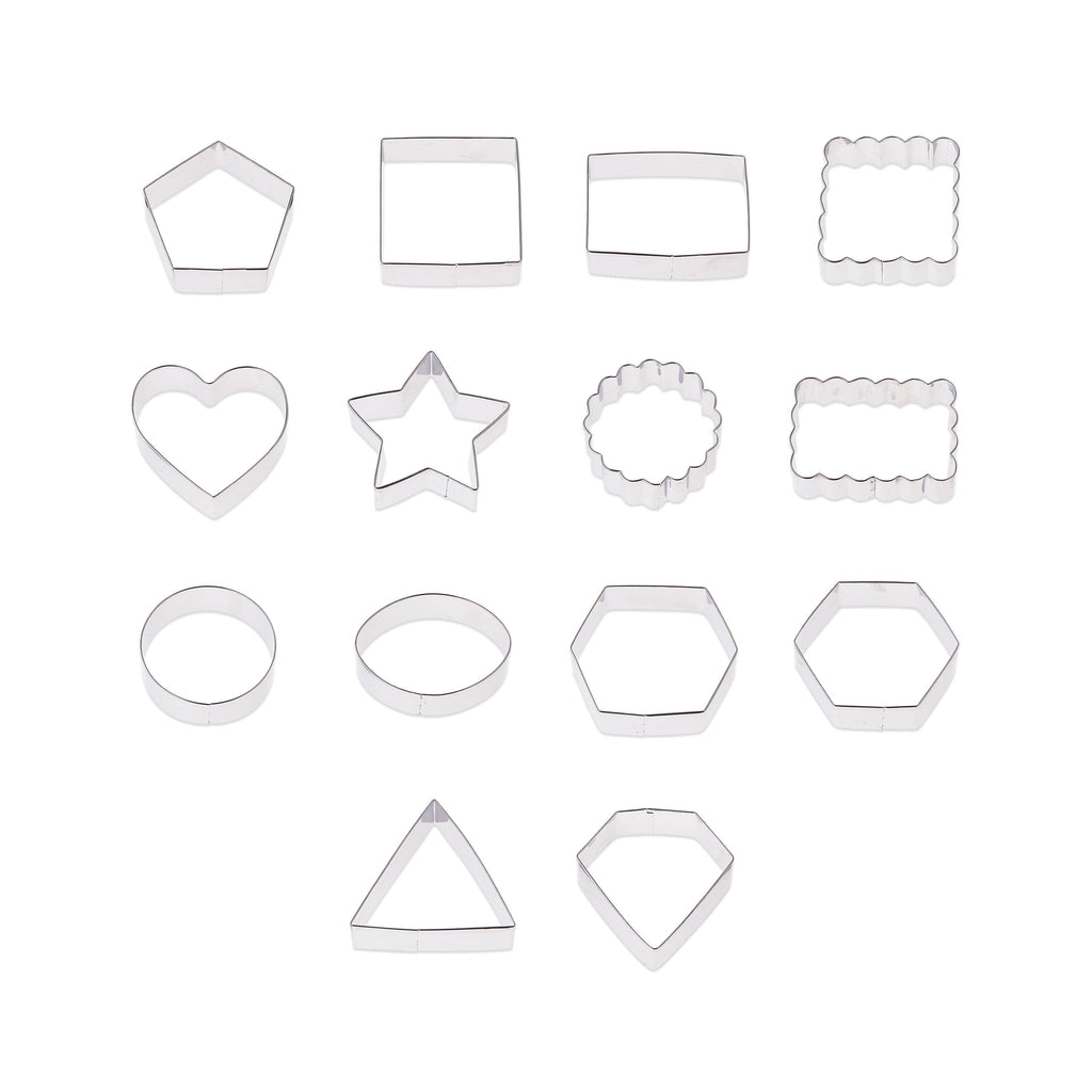 Multi-Functional Metal Shaped Cookie Cutters Set, 14 Pieces - Innovative Kitchen Helper for Modern Cooking - Default Title