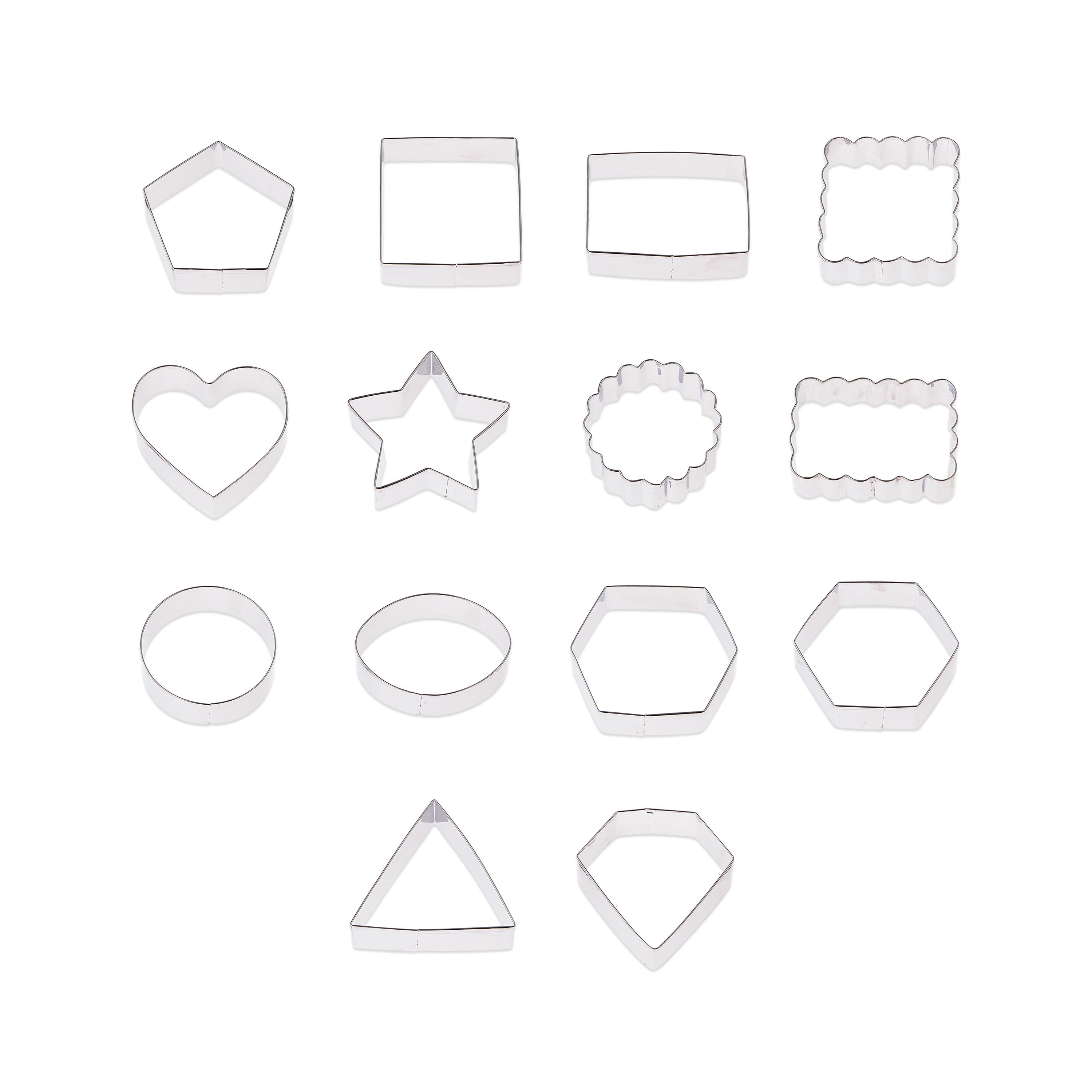 Multi-Functional Metal Shaped Cookie Cutters Set, 14 Pieces - Innovative Kitchen Helper for Modern Cooking - Default Title