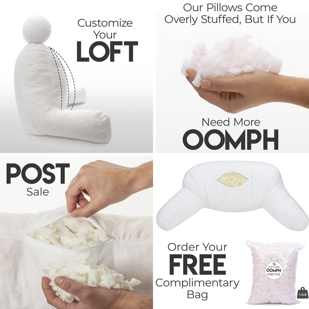Fluffy Shredded Medium Chocolate Brown, Backrest - Detach Neck Roll, Removable Cover - Orthopedic Shredded Foam Bed Pillow Set Detail