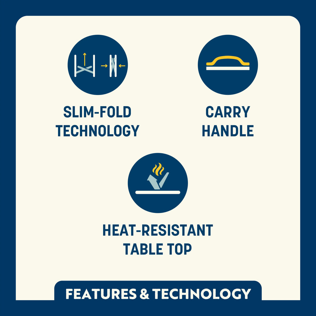 Multi-Functional Cook Slim-Fold Table - Choice 196 - Portable Camping Table with Heat-Resistant Countertop Detail