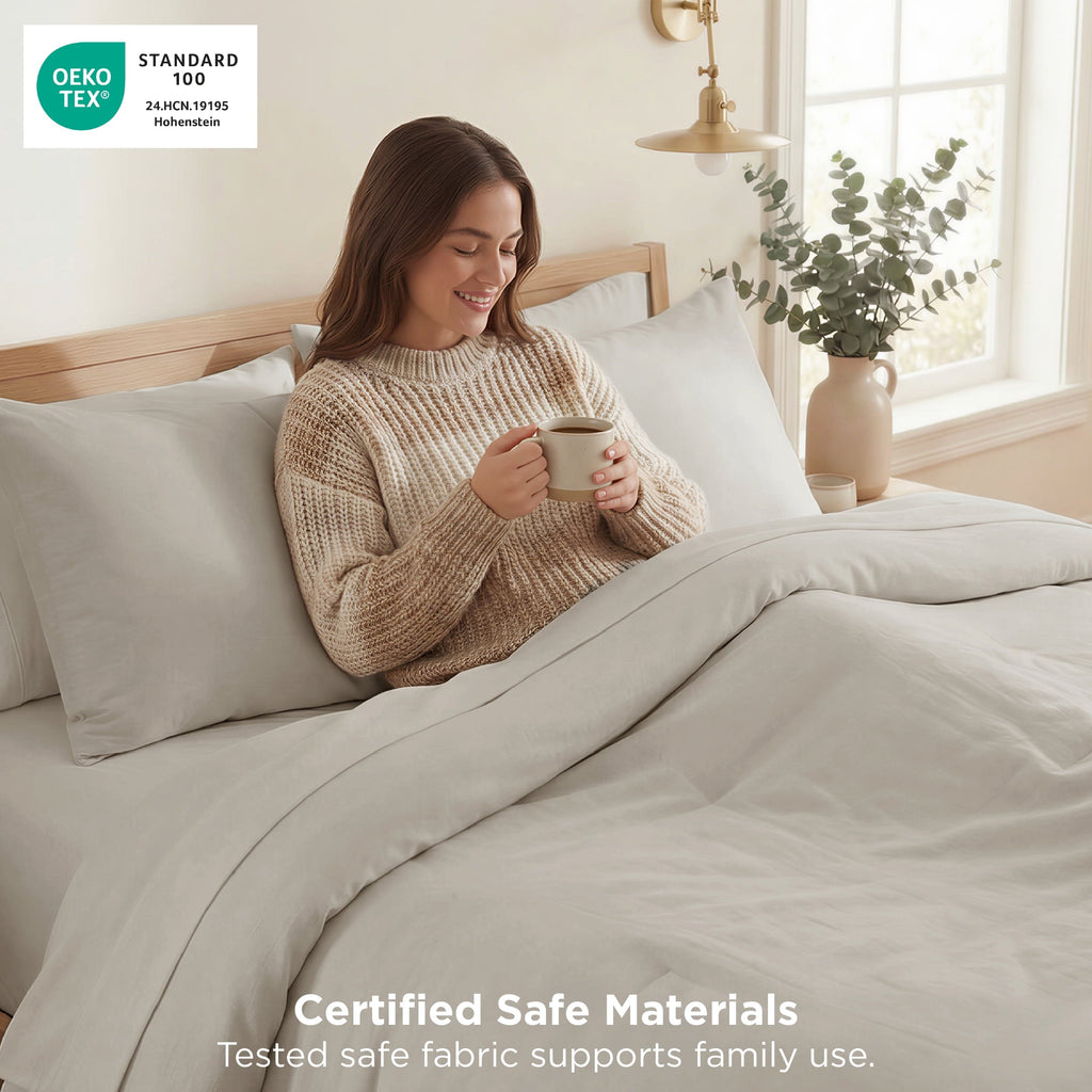 Heavyweight Warmth 3 Pieces Queen Comforter Bedding Set, Beige Bed Comforter Set for All Seasons, 1 Lightweight Prewashed Comforter and ... - Cloud-Like Soft Lightweight Bed Comforter Detail