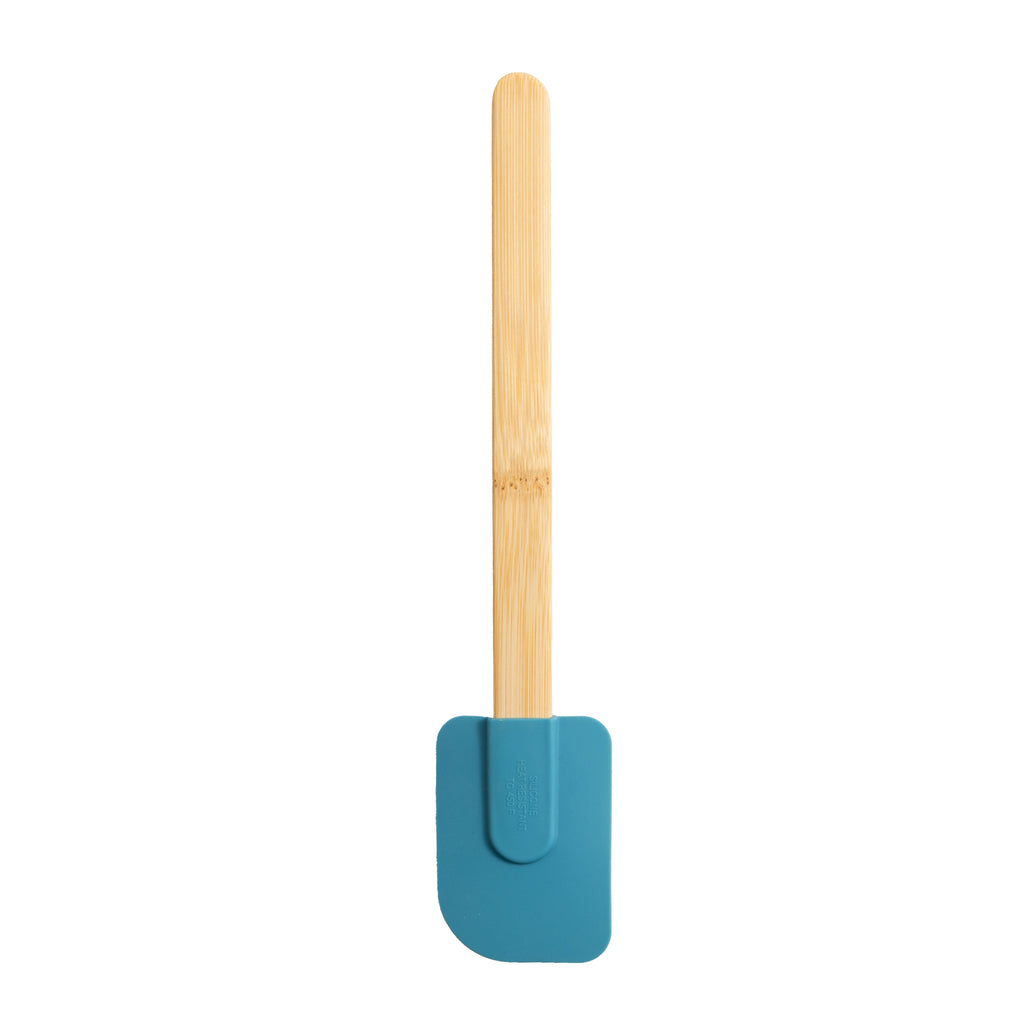 Premium Silicone Silicone Spatulas Set 4 with Bamboo Handles, Blue - Premium Stainless Steel Cooking Utensil for Non-Stick Pots Detail