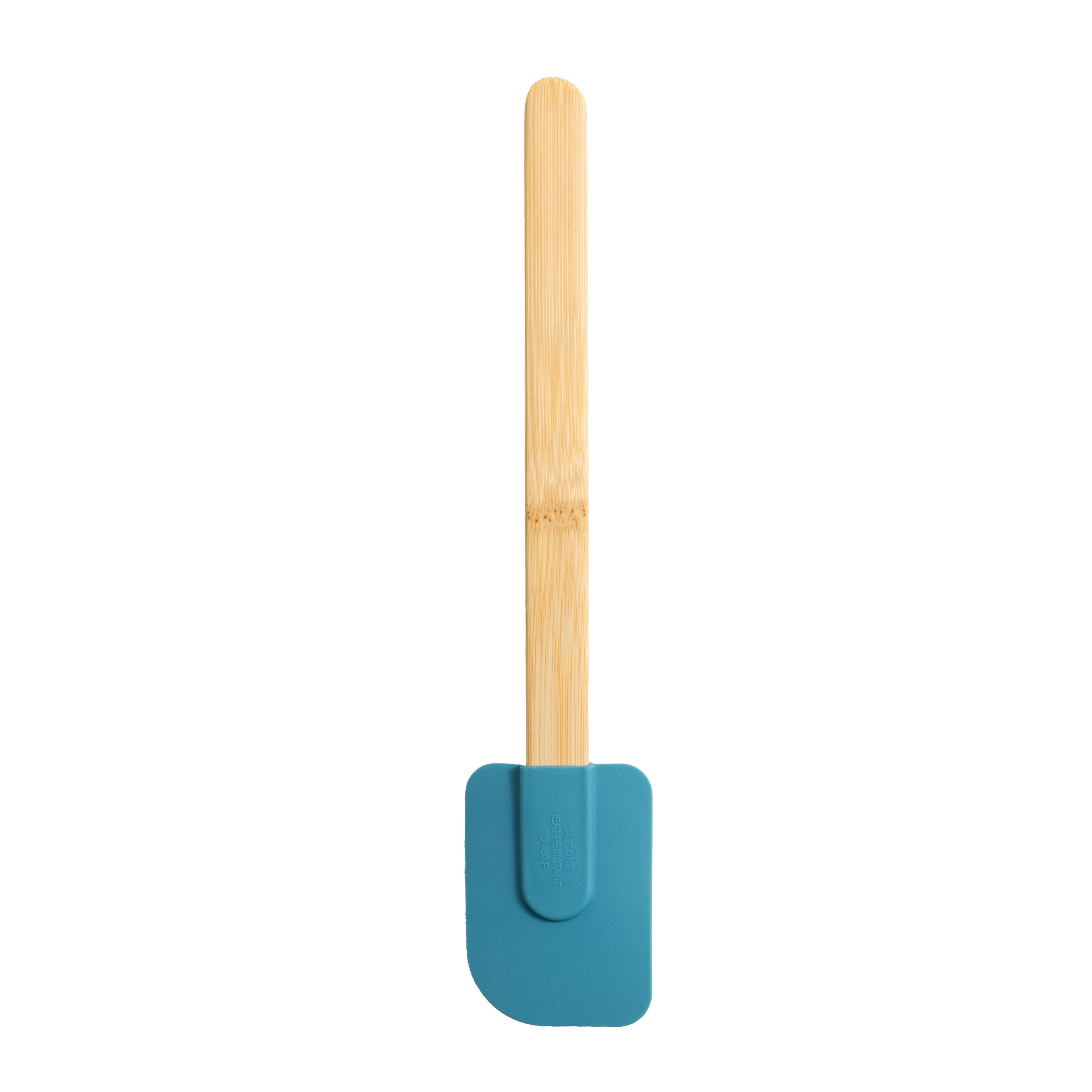 Premium Silicone Silicone Spatulas Set 4 with Bamboo Handles, Blue - Premium Stainless Steel Cooking Utensil for Non-Stick Pots Detail