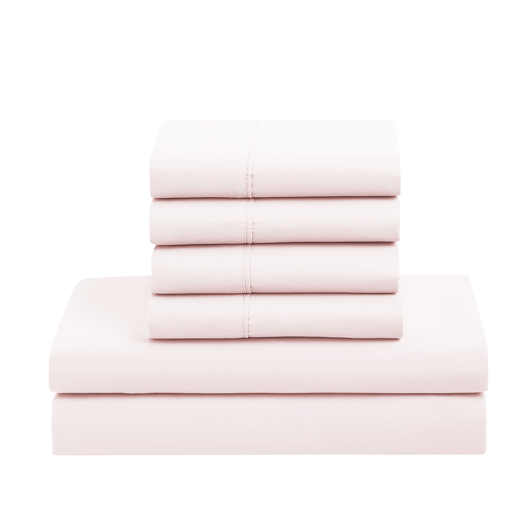 All-Season Supreme 7 Piece Bed-In-A-Bag All Season Solid Comforter & Sheet Set, Full, Pale Pink - Cloud-Like Soft Lightweight Bed Comforter Detail