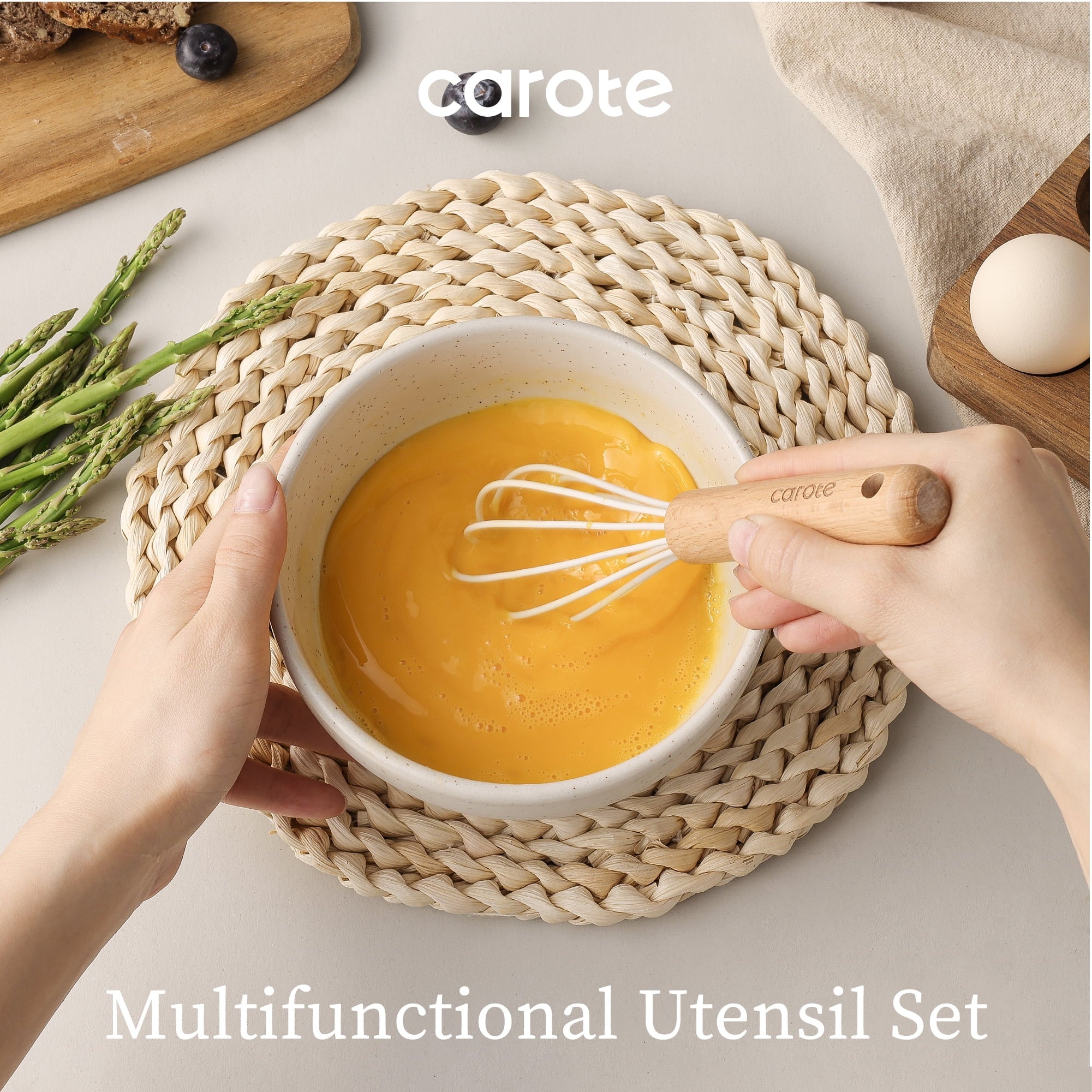 Chef-Quality 17-Piece Silicone and Wood Cooking Utensil Set, Heat-Resistant, Safe for Nonstick Cookware - Heavy Duty Stainless Steel Kitchen Shears Detail