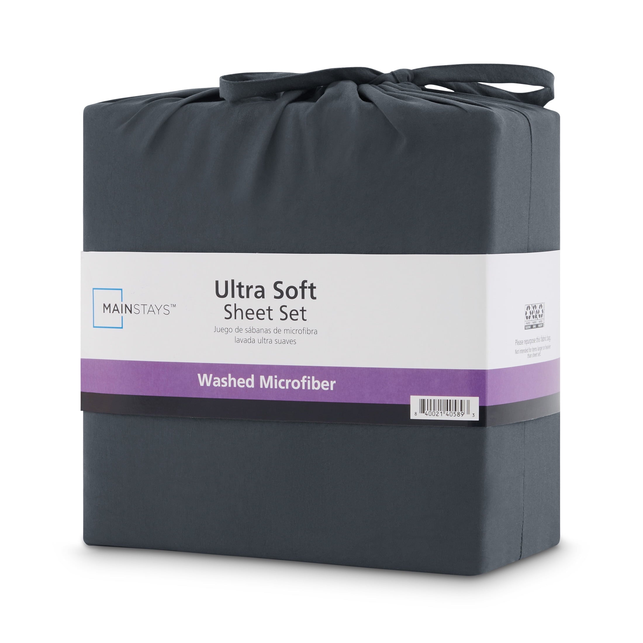 Wrinkle-Resistant Microfiber Bed Sheet Set, Grey Stone, Full, 4 Pieces - Premium Ultra-Soft Pillowcase Pair for Sleeping Detail