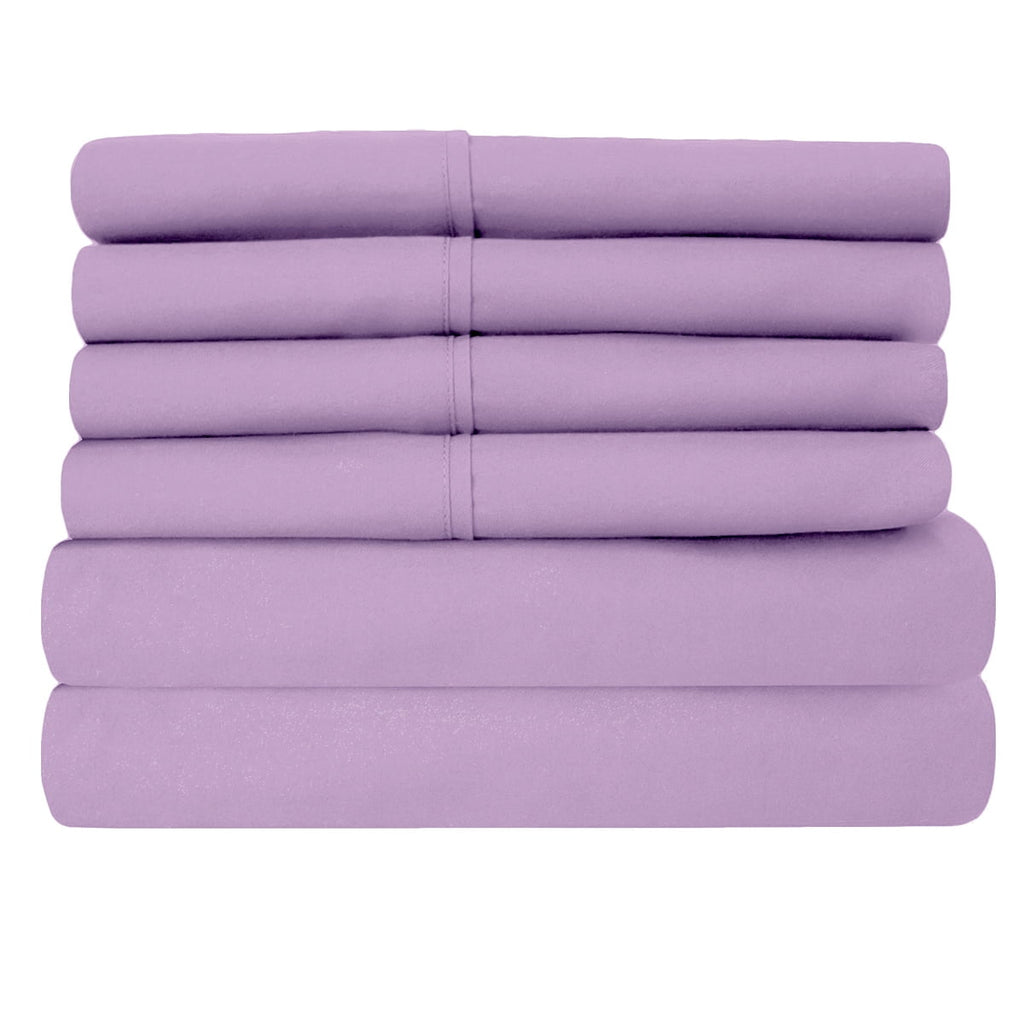 Ultra-Soft Super-Soft 1600 Series Double-Brushed 3 Pcs Bed Sheets Set (Twin, Lilac) - Cooling Hotel Quality Bedding Sheets and Pillowcases Detail