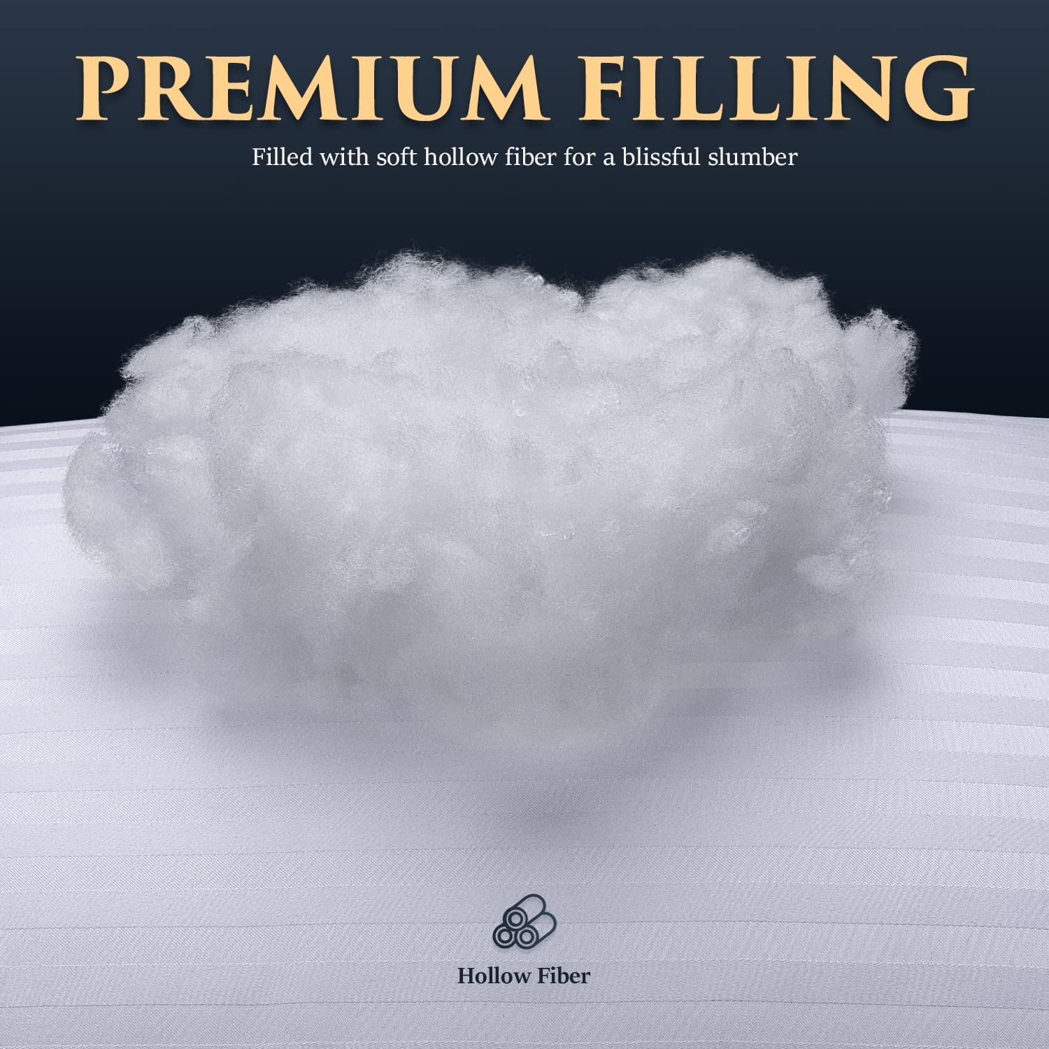 Orthopedic Support Bed Pillows 2-Pack Queen Size Luxury Hotel Pillow for Side and Back Sleeper Pillows for Bed with Cooling Cover - Orthopedic Shredded Foam Bed Pillow Set Detail