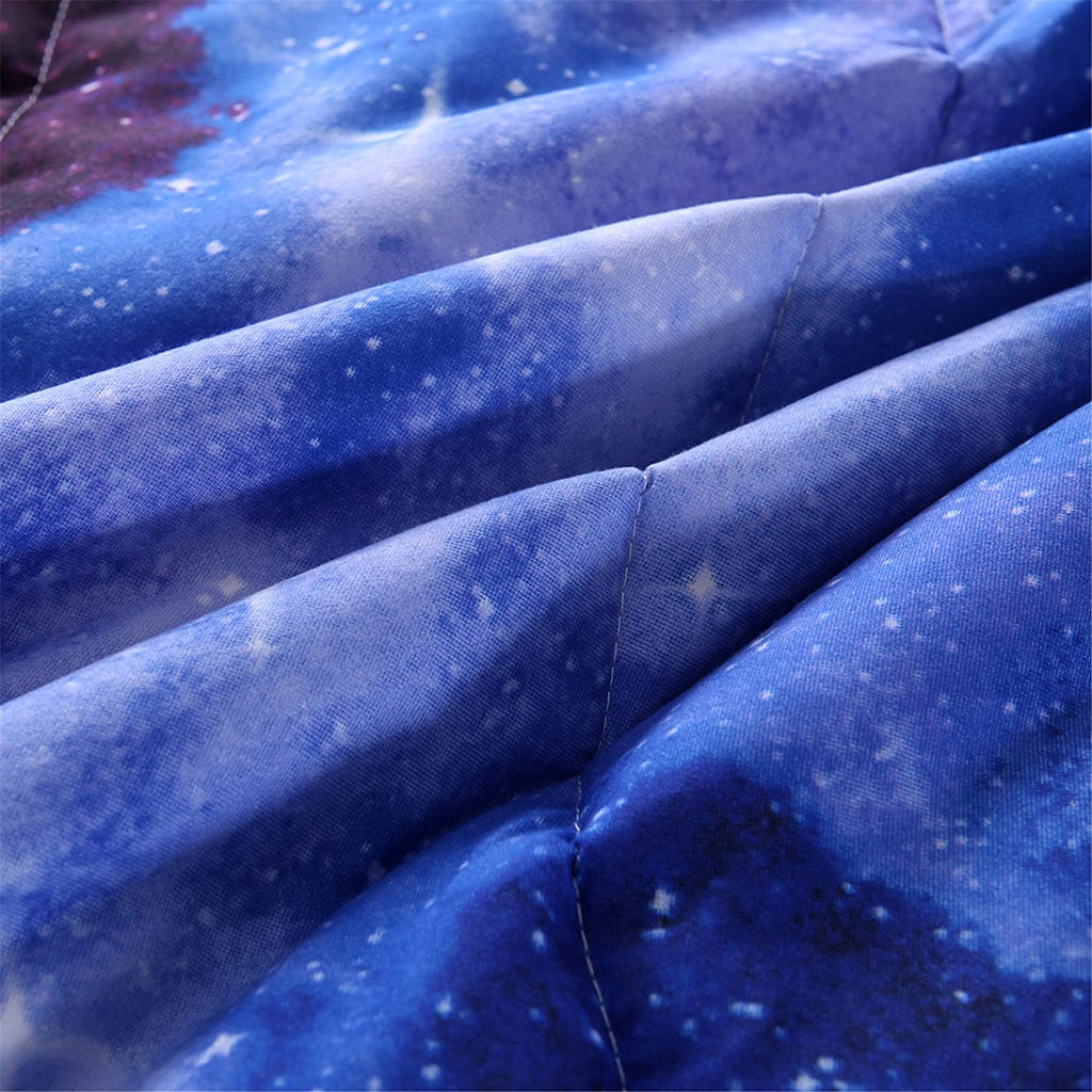 Hypoallergenic Cloud Galaxy Bedding Sets Outer Space Comforter 3D Printed Space Quilt Set Full Size for Kids Blue - Hypoallergenic Ultra-Fluffy Quilt for Winter Detail