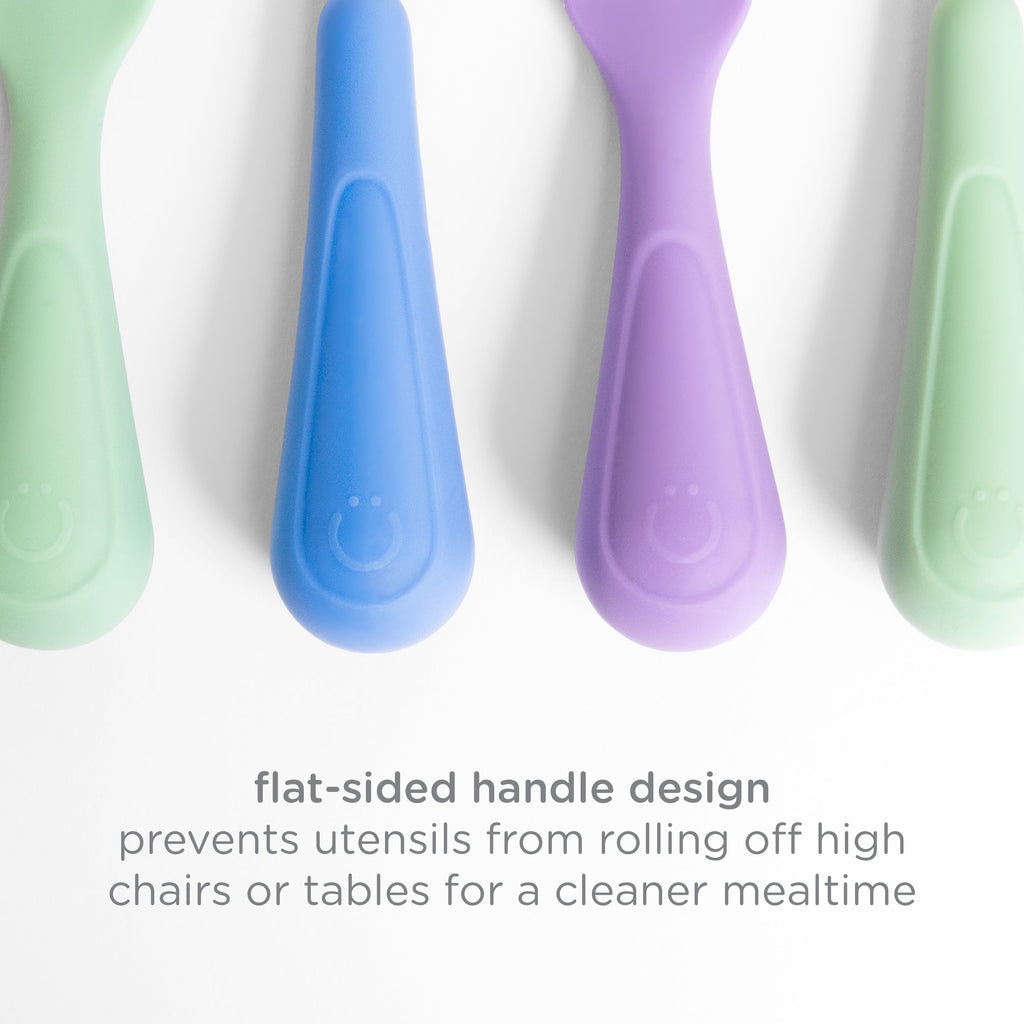 Durable Steel Silicone Toddler Training Spoons, Baby, Silicone Flatware Sets, 3 Pack - Multi-Purpose Hand Tool for Daily Meal Prep Detail